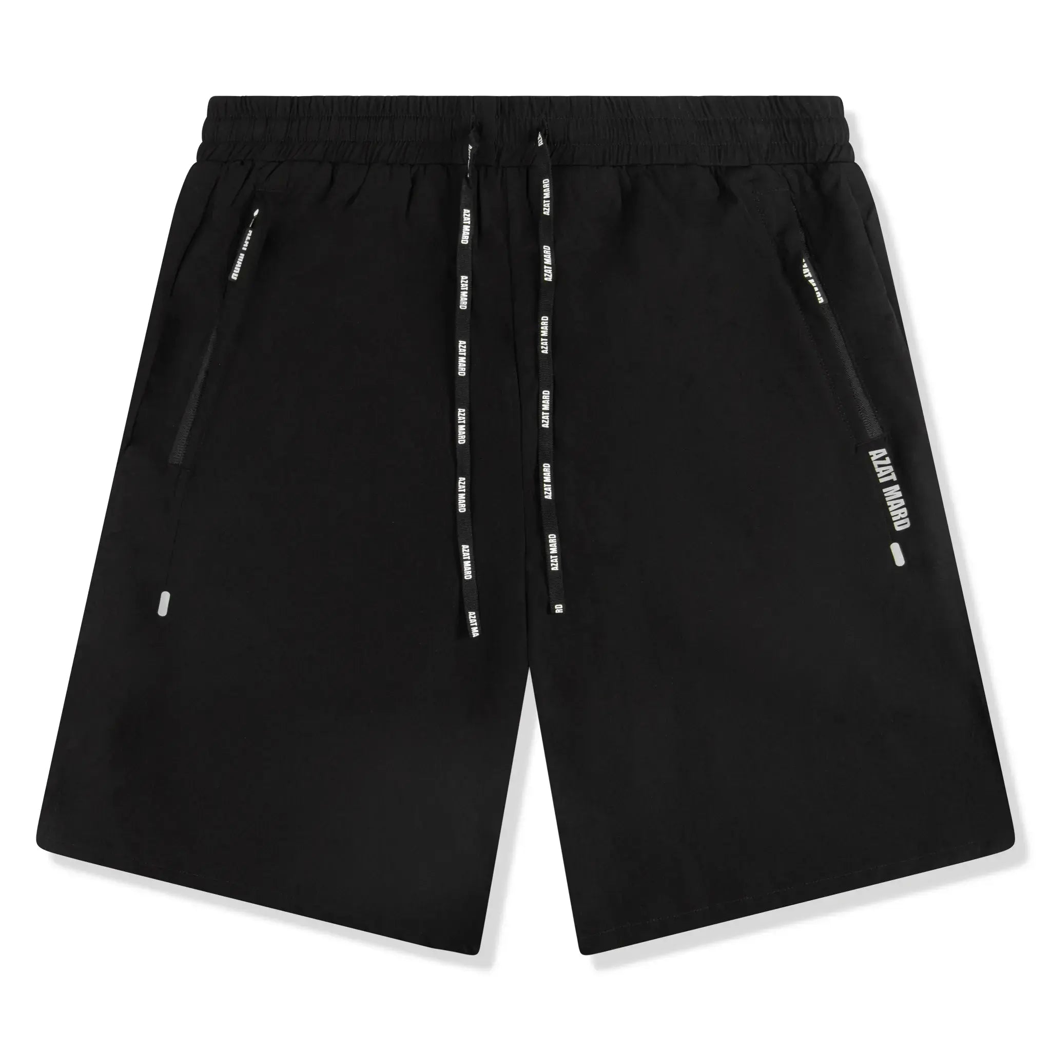 Front view of Azat Mard Activewear Shorts hangout Black FW22101