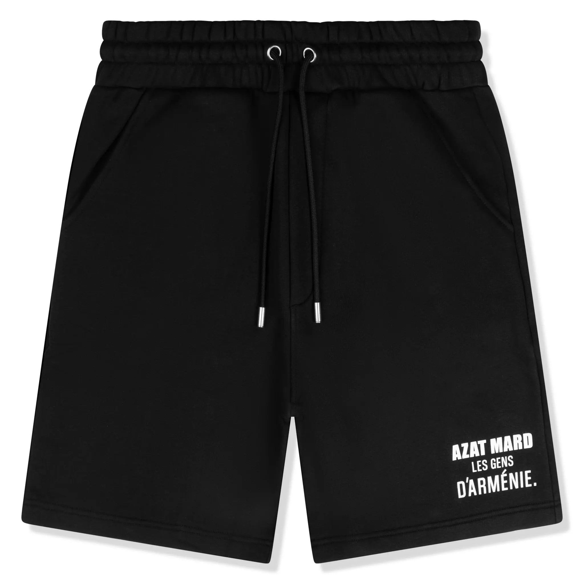 Front view of Azat Mard Les Gens Shorts Black SS24104