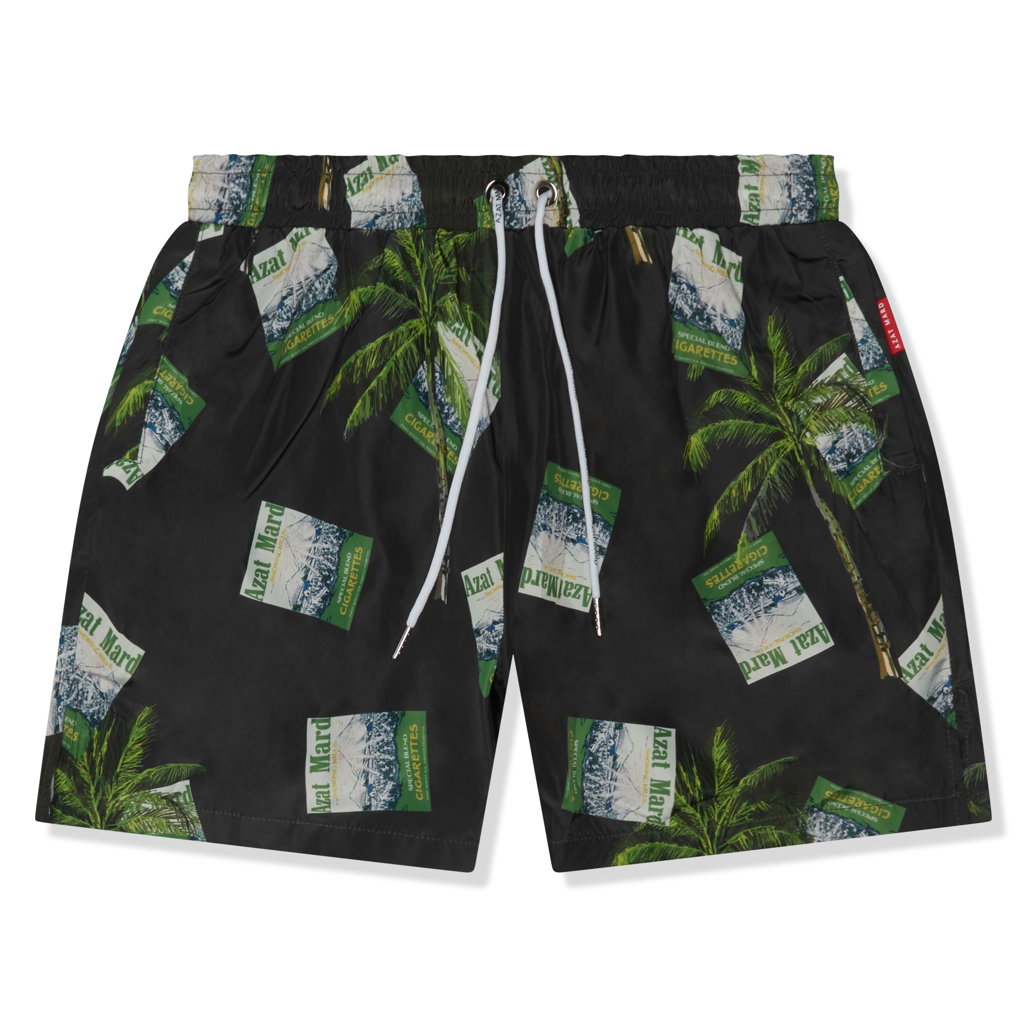 Front view of Azat Mard Special Blends Swim Shorts Black SS23002