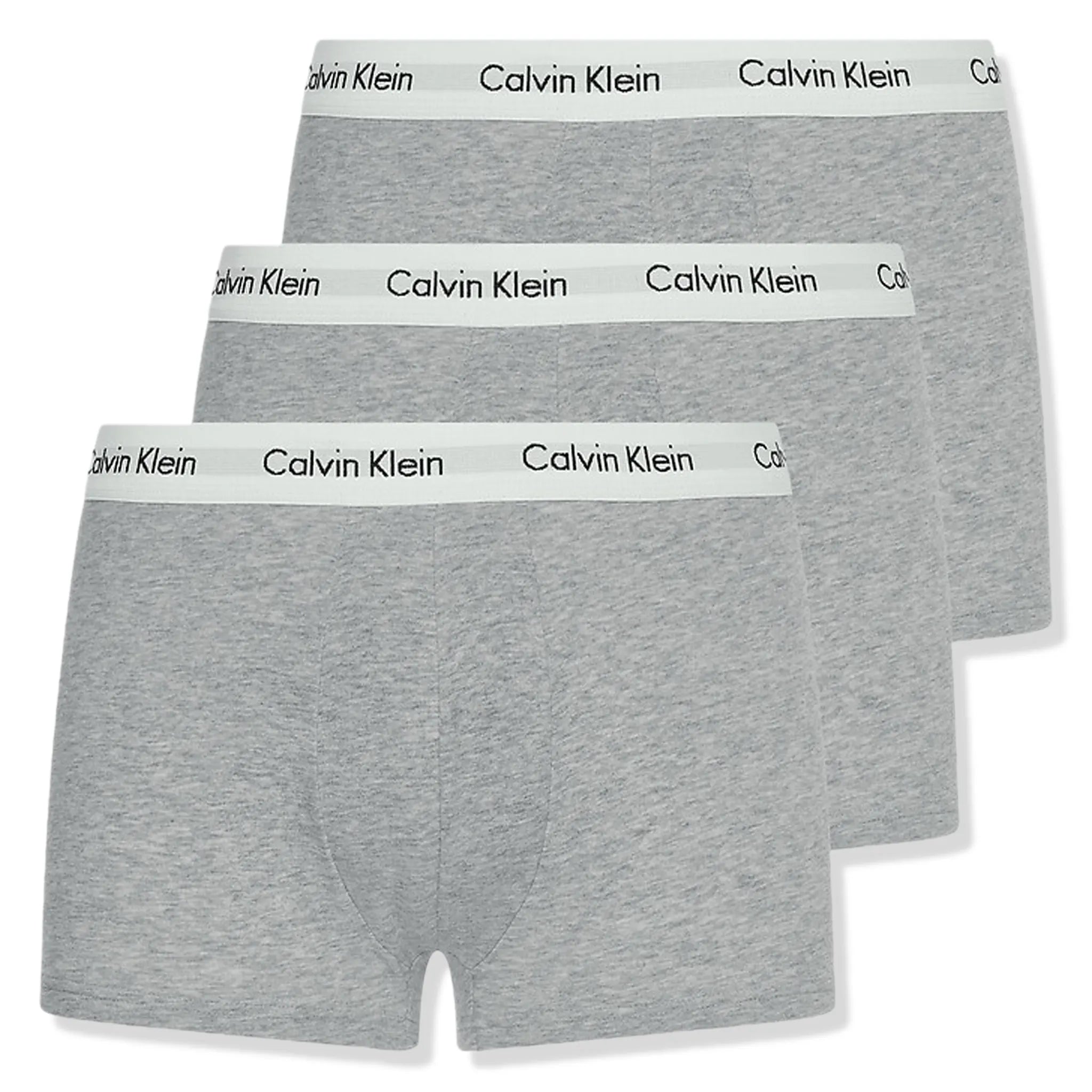 Front view of Calvin Klein Pack Cotton Stretch Grey Boxers Three Pack