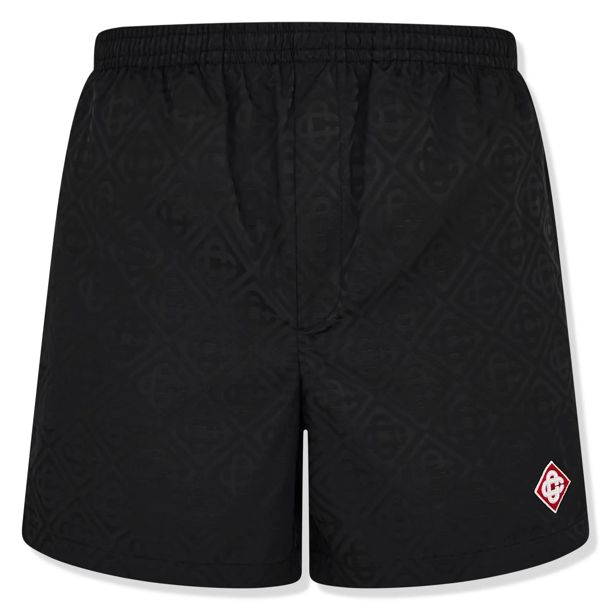 Front view of Casablanca Casa Jacquard Black Swim Shorts