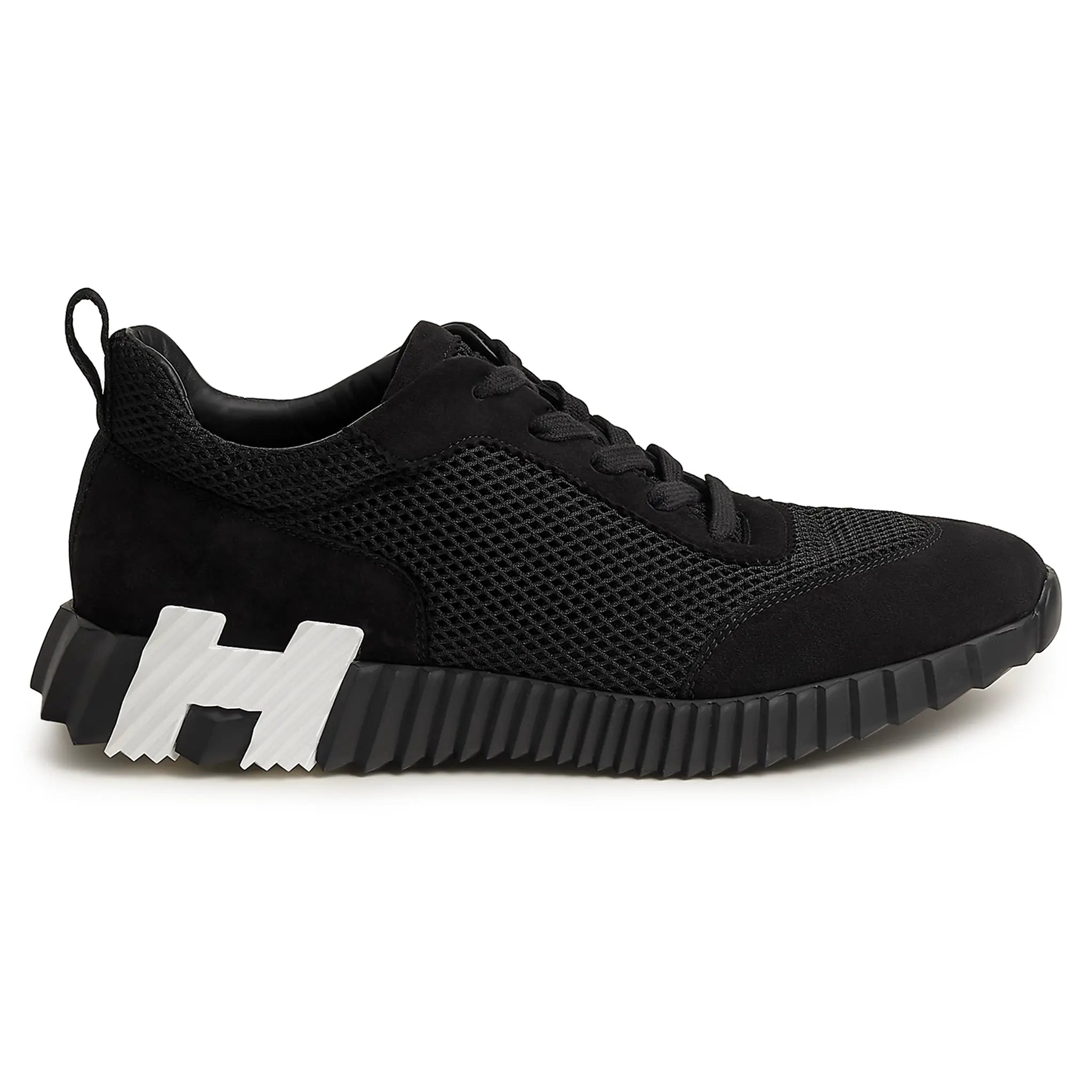 Side view of Hermes Paris Bouncing Sneaker Black H232856ZH01415