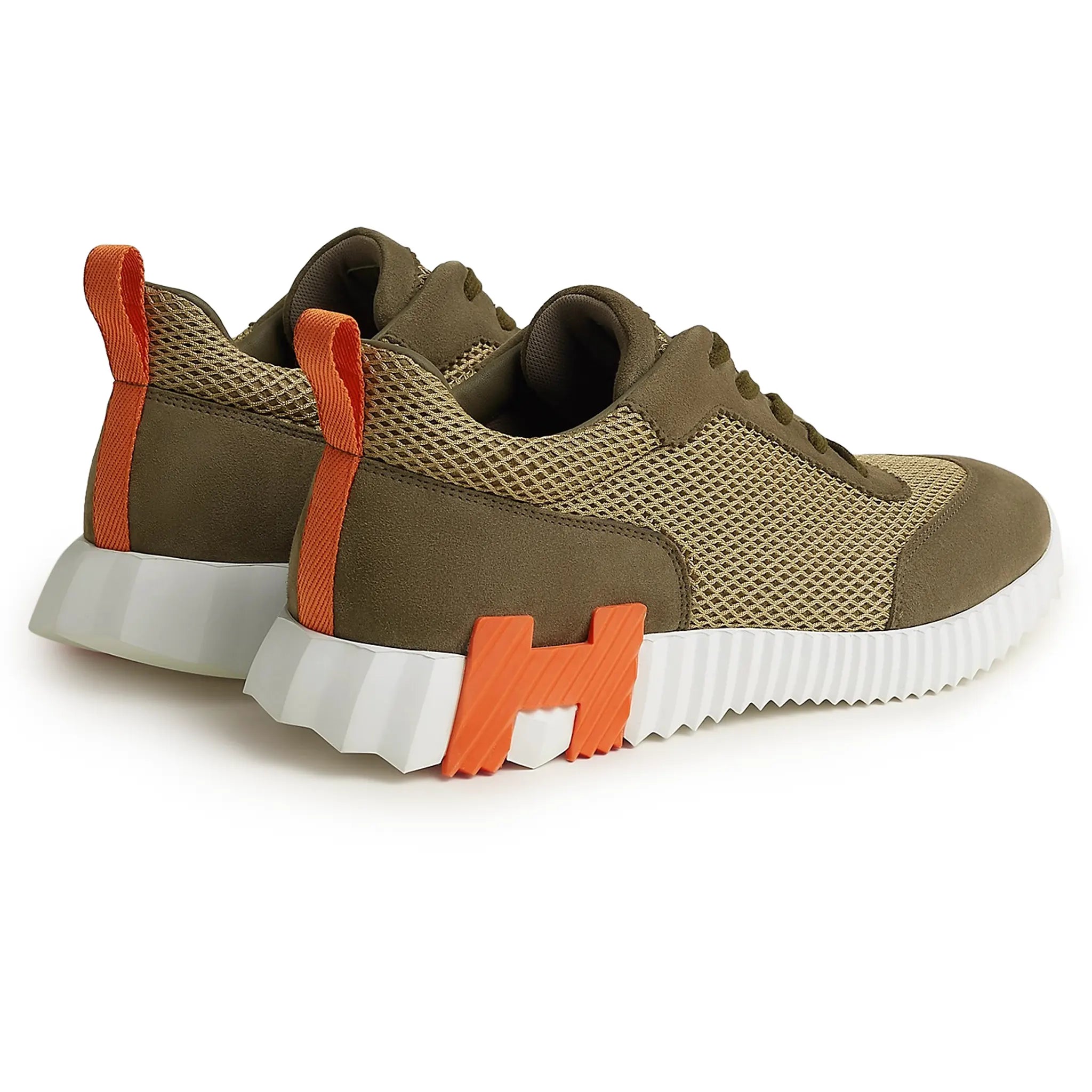 Back side view of Hermes Paris Bouncing Sneaker Green H232856ZH1R400