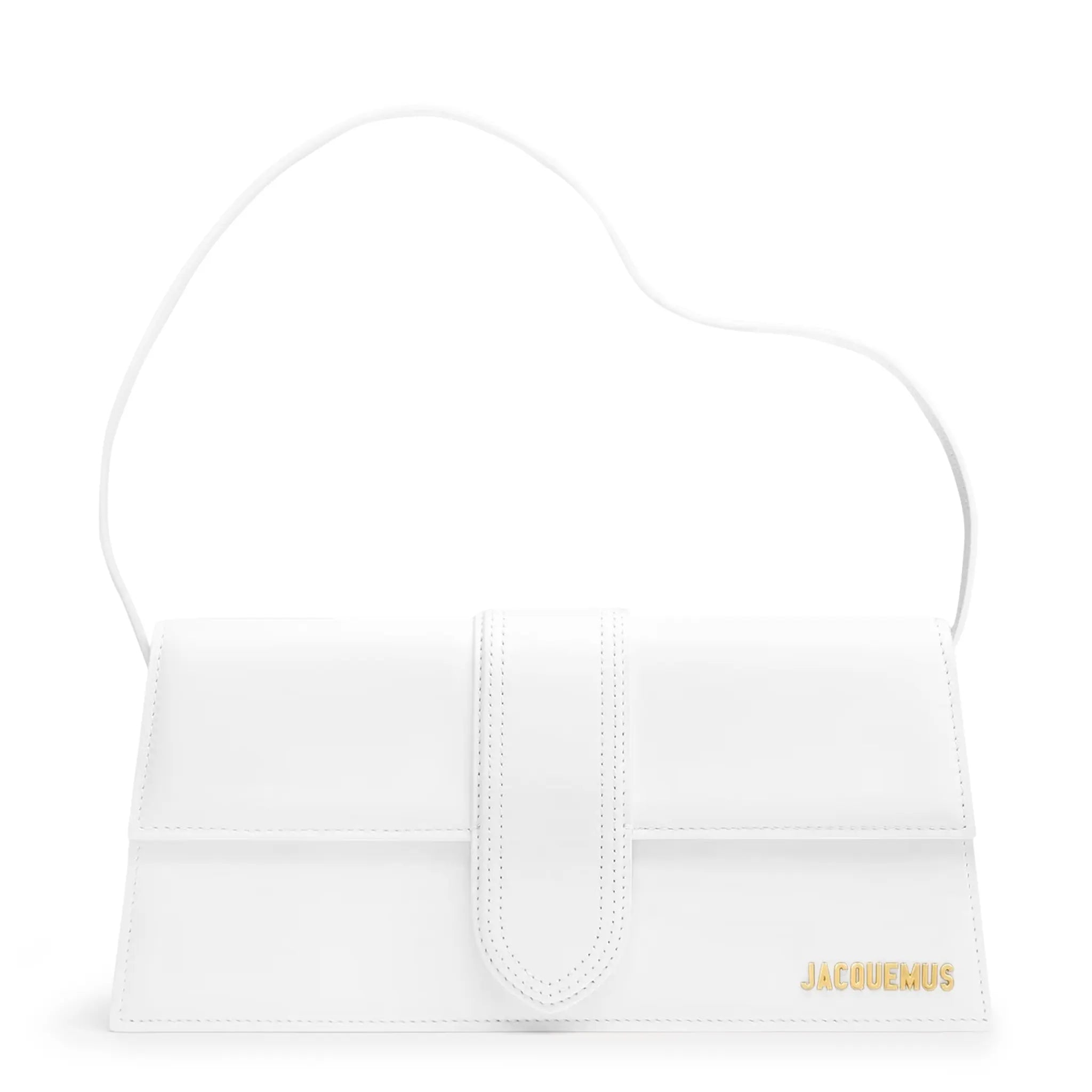 Front view of Jacquemus Le Bambino Long Flap White Shoulder Bag Sunrise 221BA013-3060-100