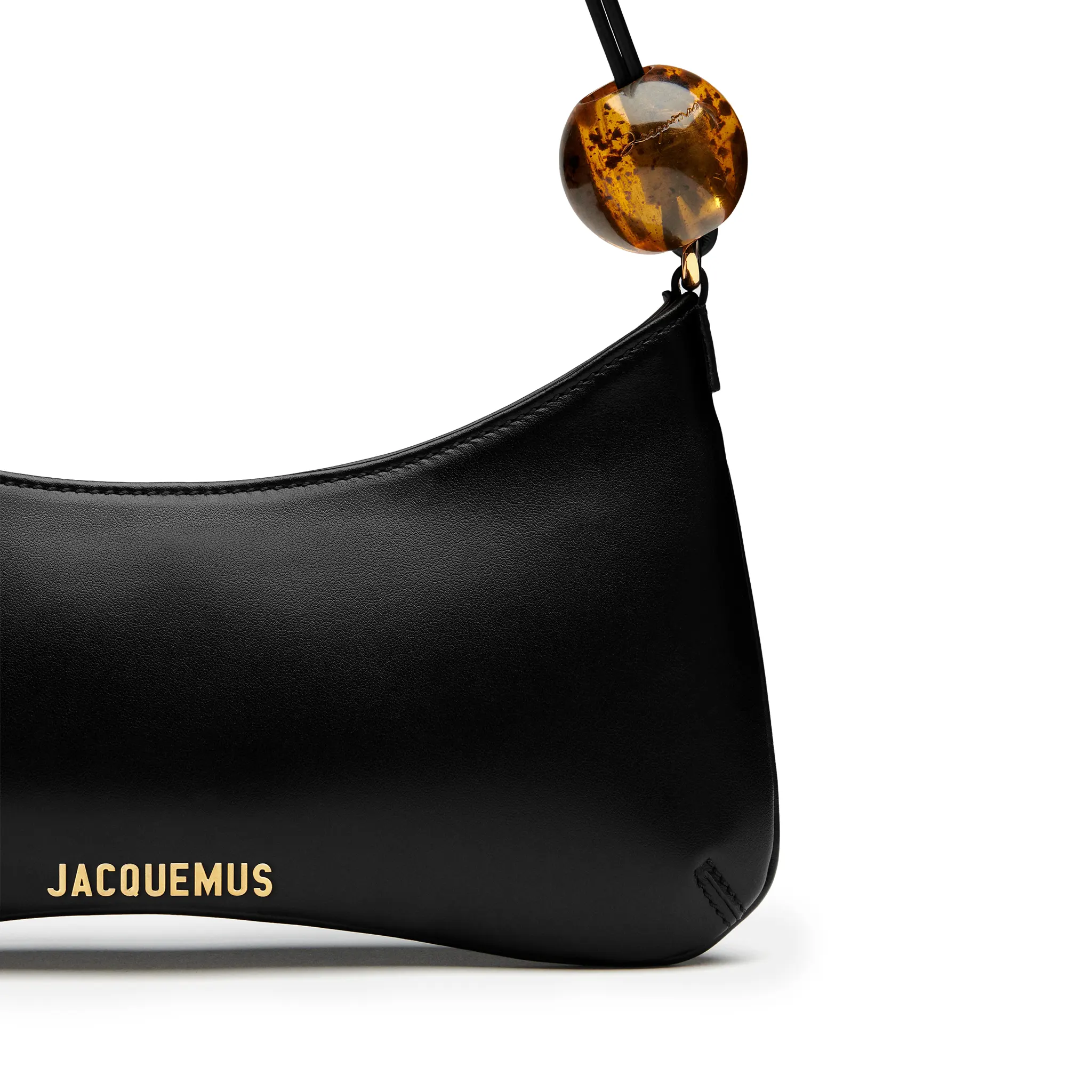 Detail view of Jacquemus Le Bisou Perle Black Shoulder Bag Sunrise 231BA057-3000-990