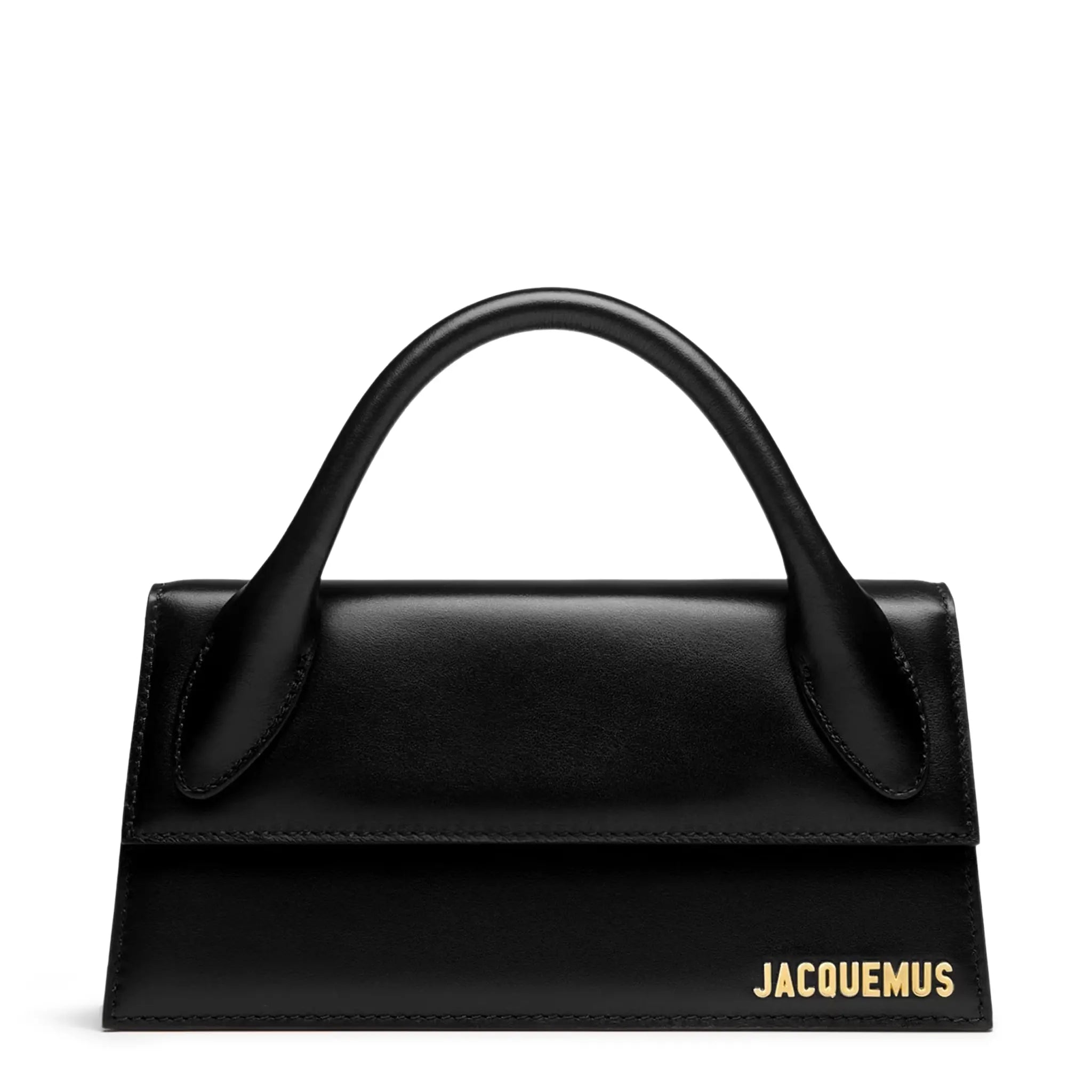 Front view of Jacquemus Le Chiquito Long Leather Black Handbag 213BA004-3000-990
