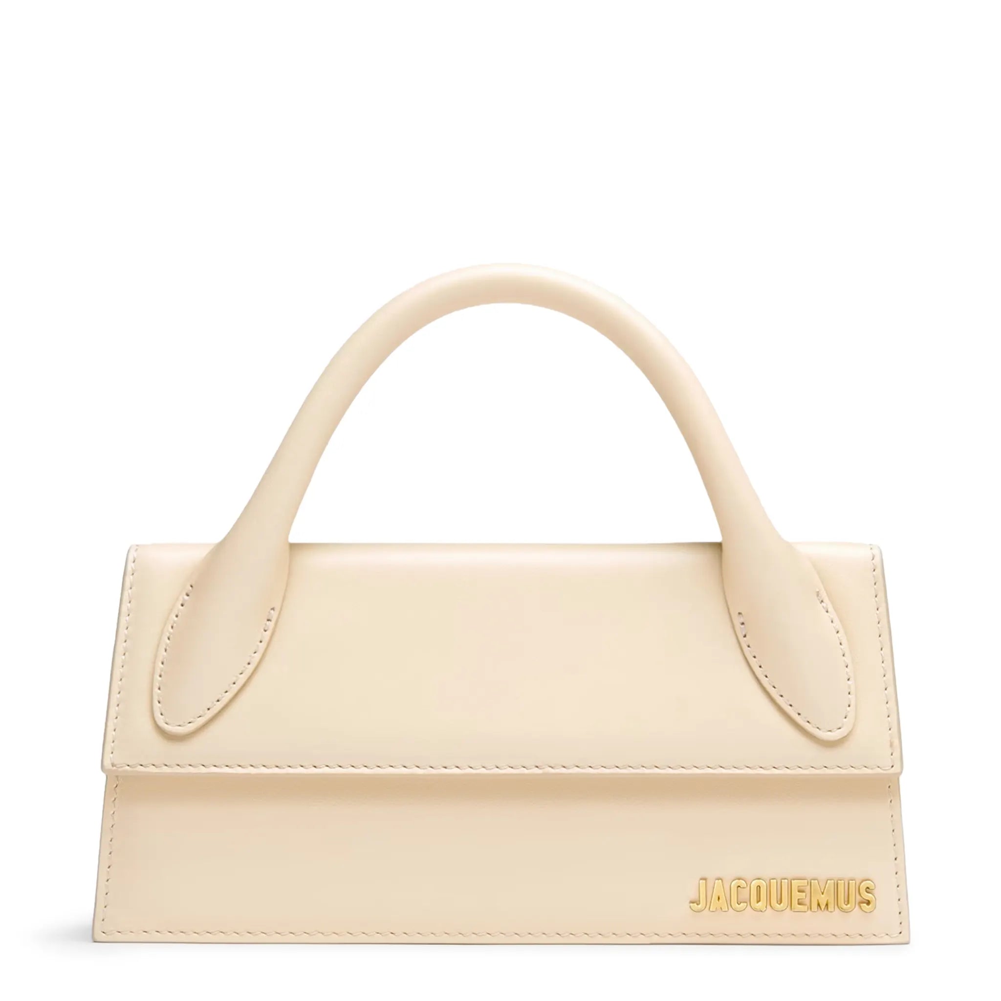 Front view of Jacquemus Le Chiquito Long Leather Ivory Handbag 213BA004-3060-120