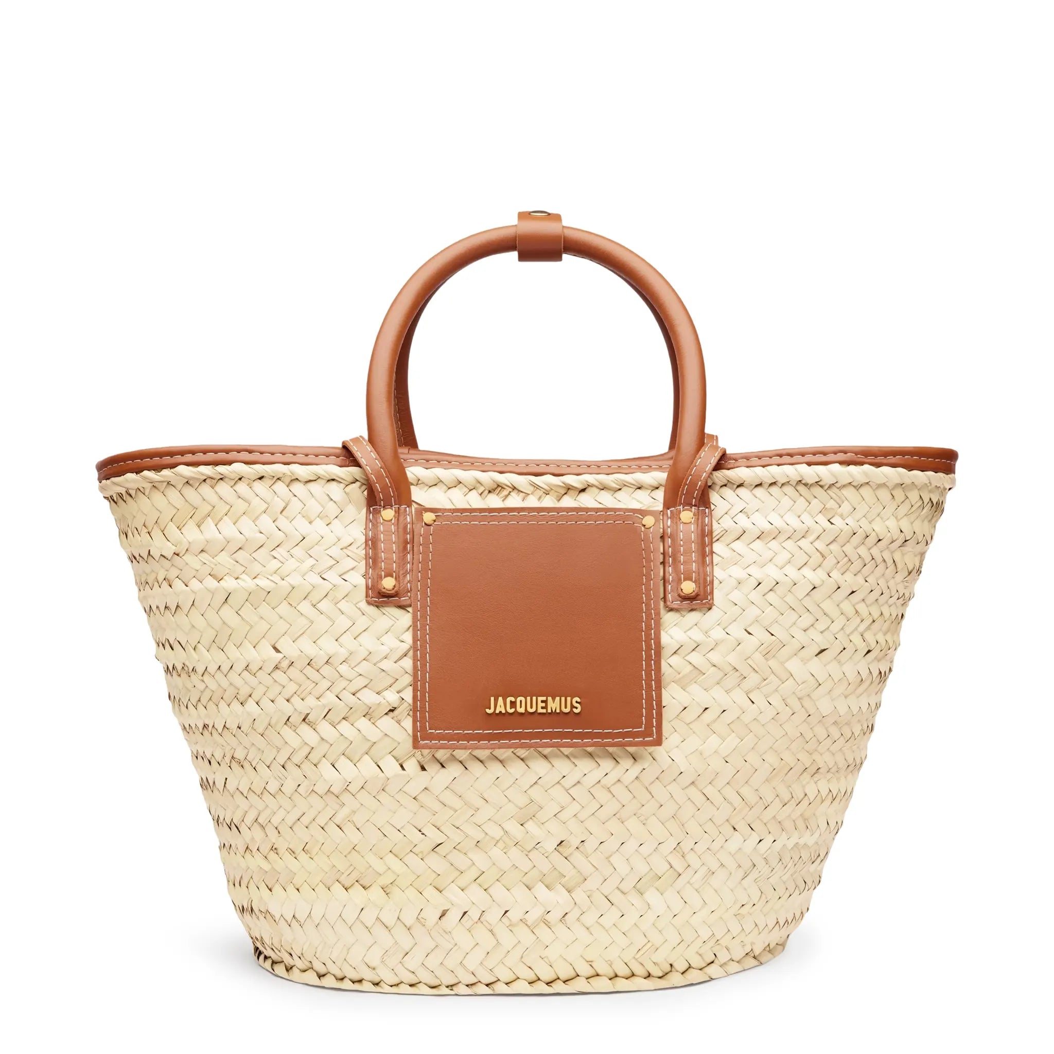 Front view of Jacquemus Le Panier Soli Light Brown Tote Bag 223BA045-3072-811