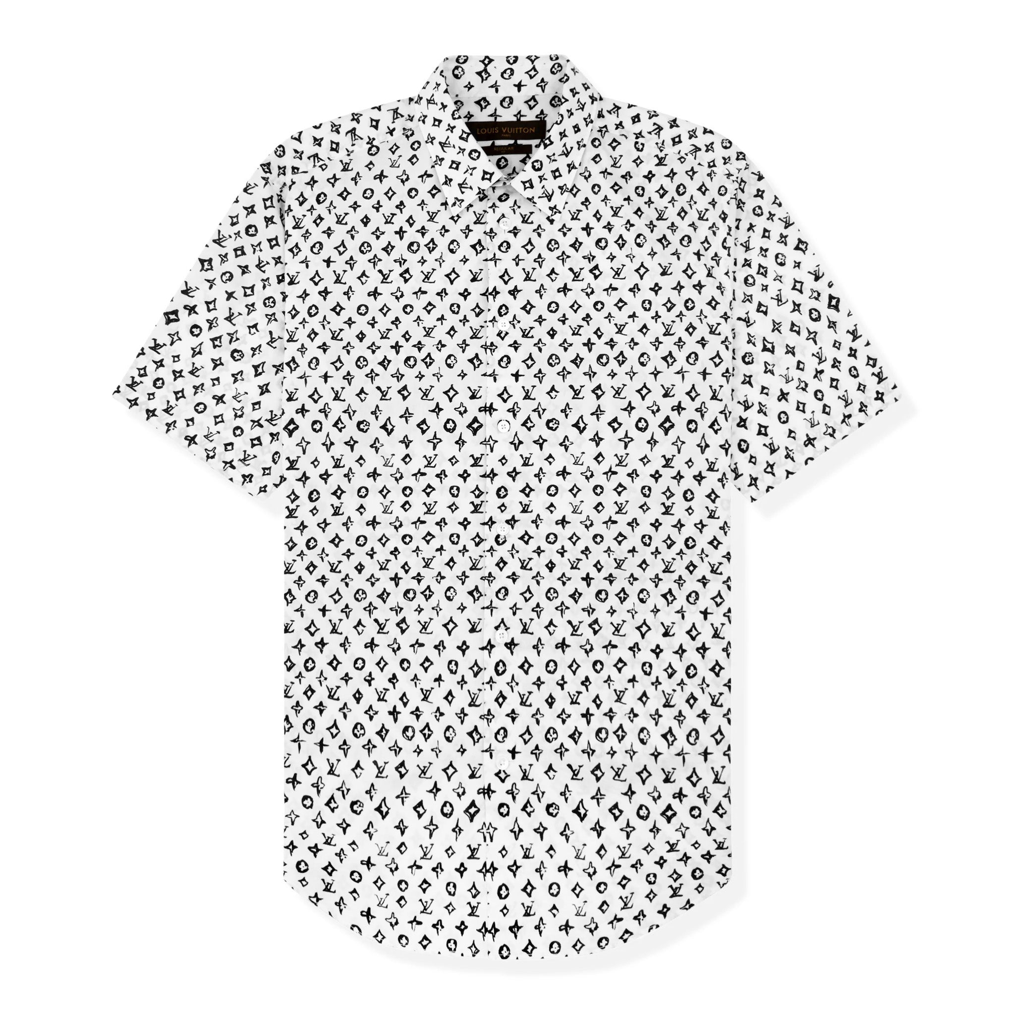 Louis Vuitton Grey & White Monogram Playing Card Printed Cotton Short  Sleeve Shirt L Louis Vuitton