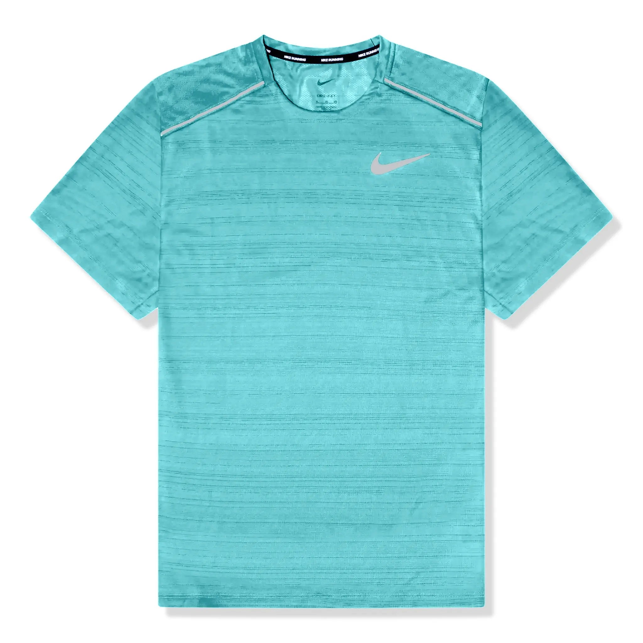 Front view of Nike Dri-FIT 1.0 University Blue Miler Running T Shirt