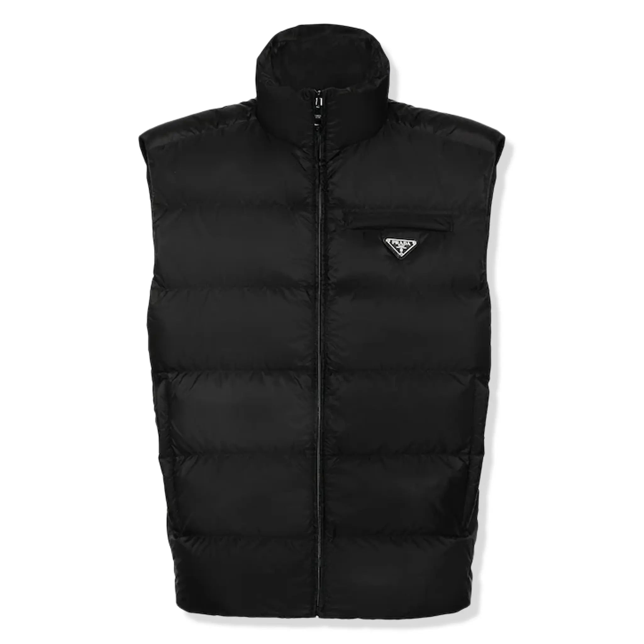 Front view of bryshed prada Padded Re Nylon Black Vest SGB033_1WQ9_F0002_S_191