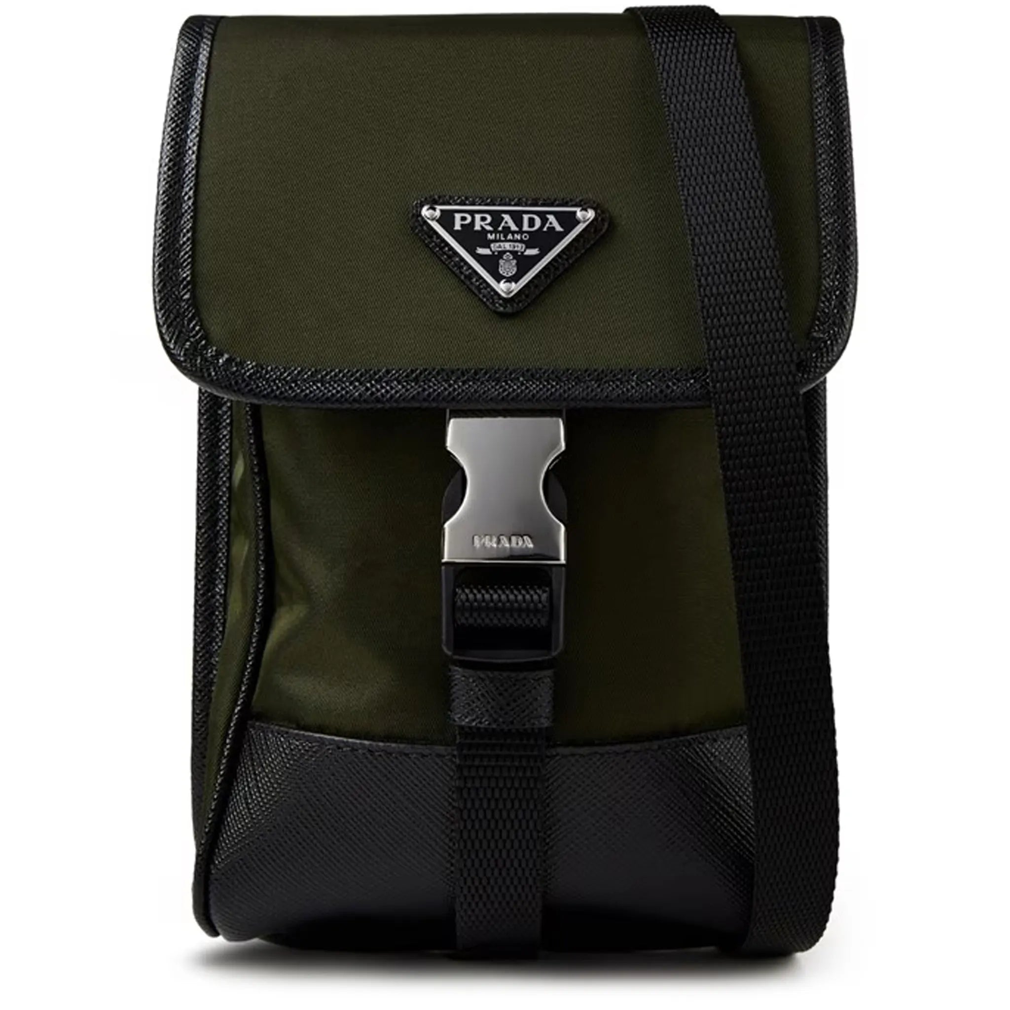 Front view of Prada Utility Military Green Cross Body Bag 2ZH1092DMH