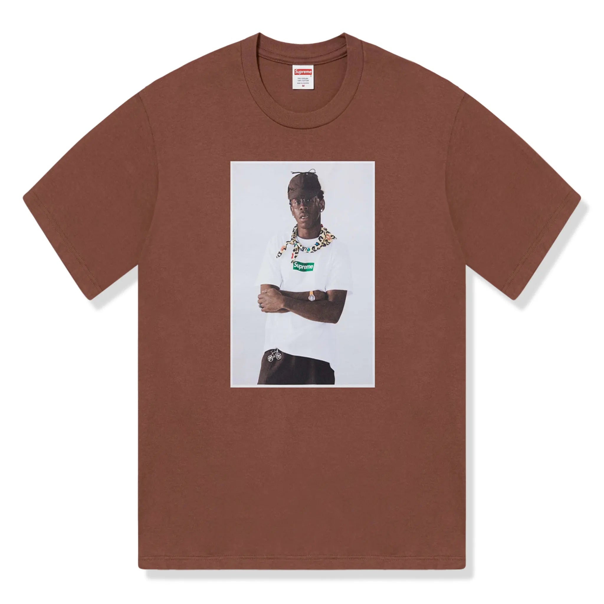 Front view of Supreme Tyler The Creator Brown T Shirt FW24T43 BROWN