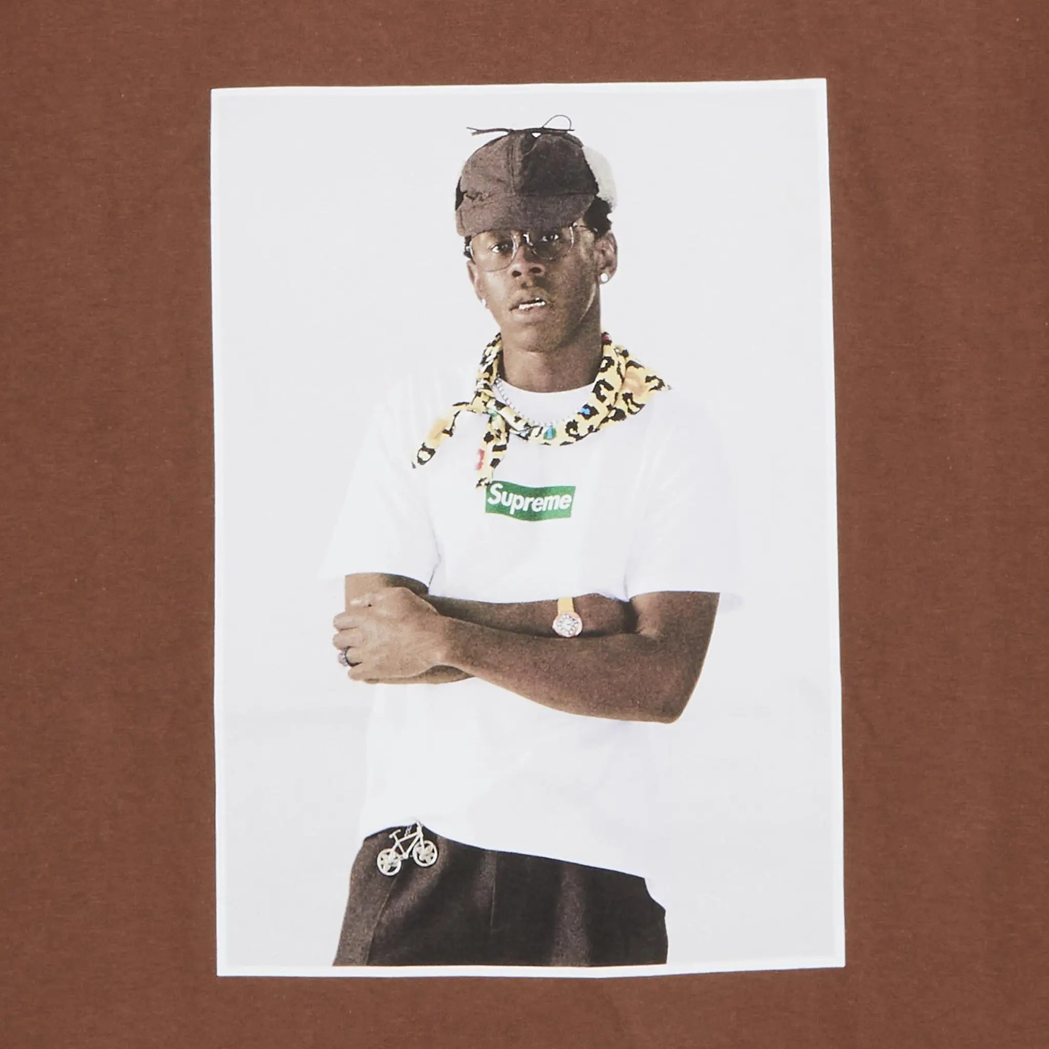 Logo view of Supreme Tyler The Creator Brown T Shirt FW24T43 BROWN