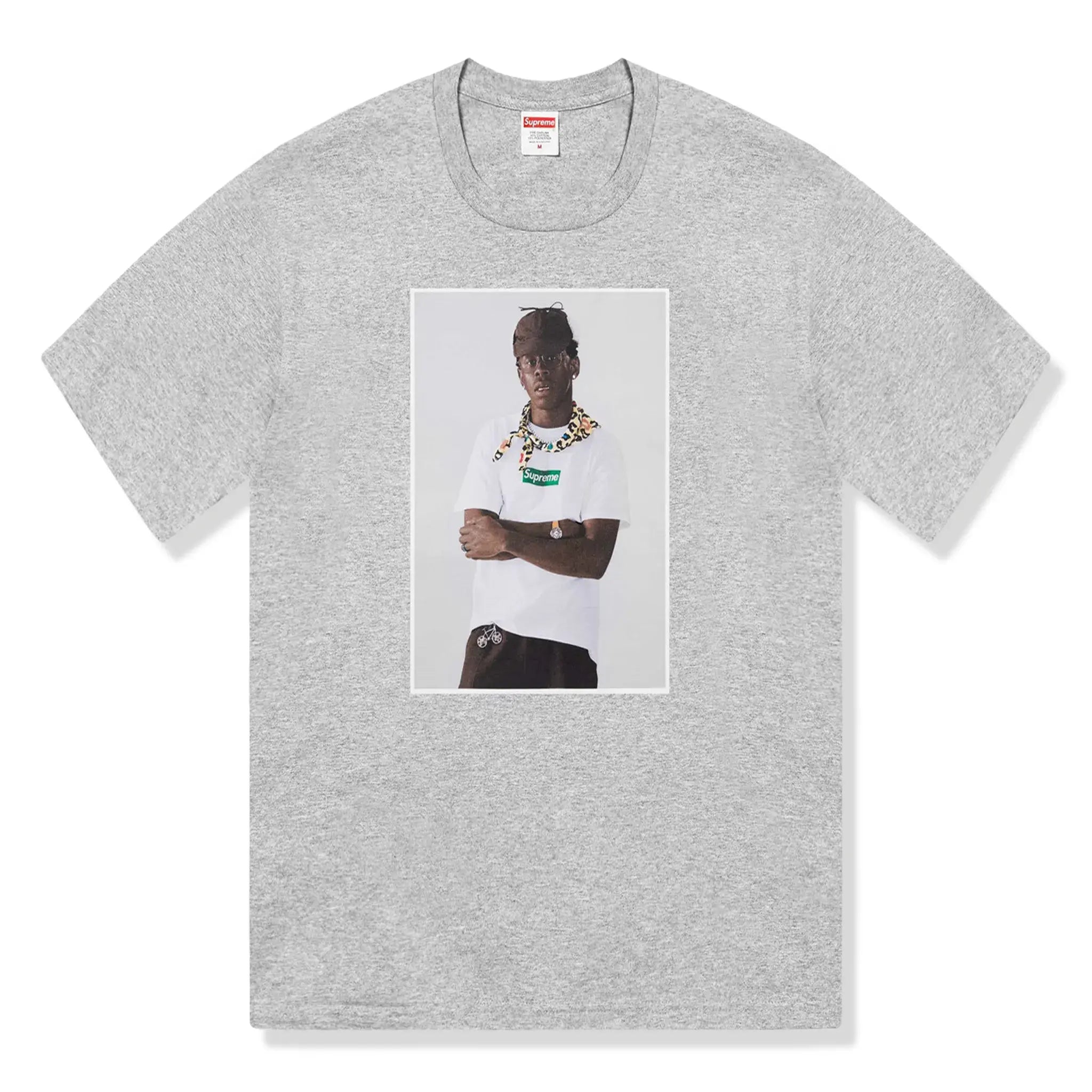 Front view of Supreme Tyler The Creator Heather Grey T Shirt FW24T43 HEATHER GREY