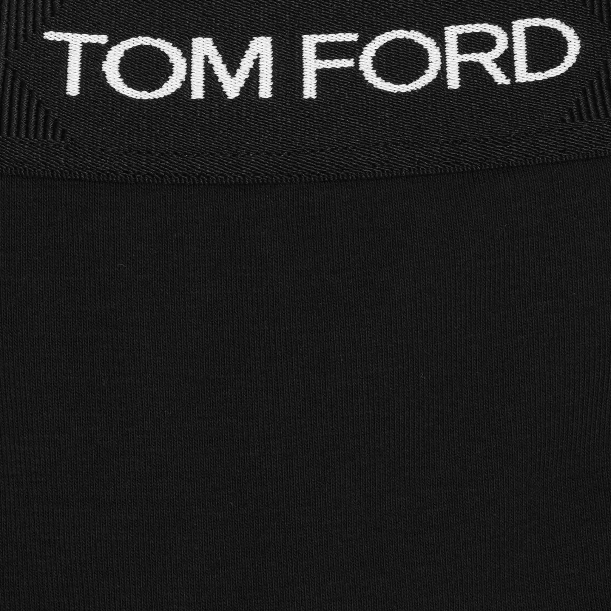 Detail view of Tom Ford 2 Pack Cotton Black Boxer Briefs