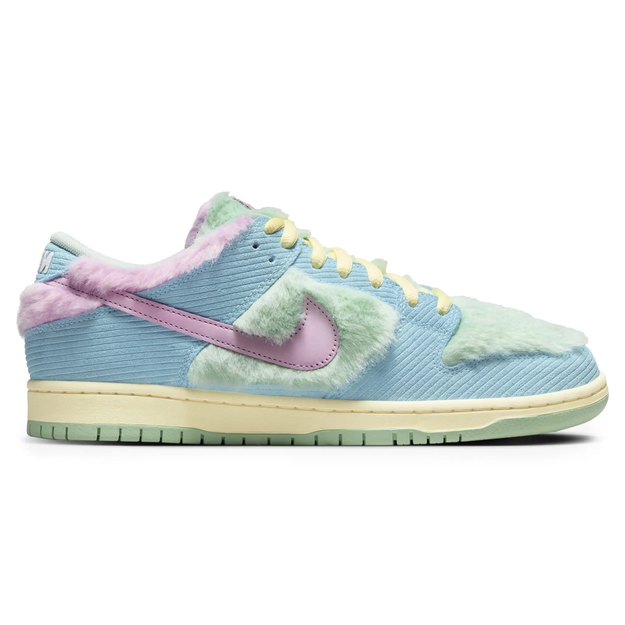 Side view of Verdy x Nike SB Dunk Low Visty FN6040-400