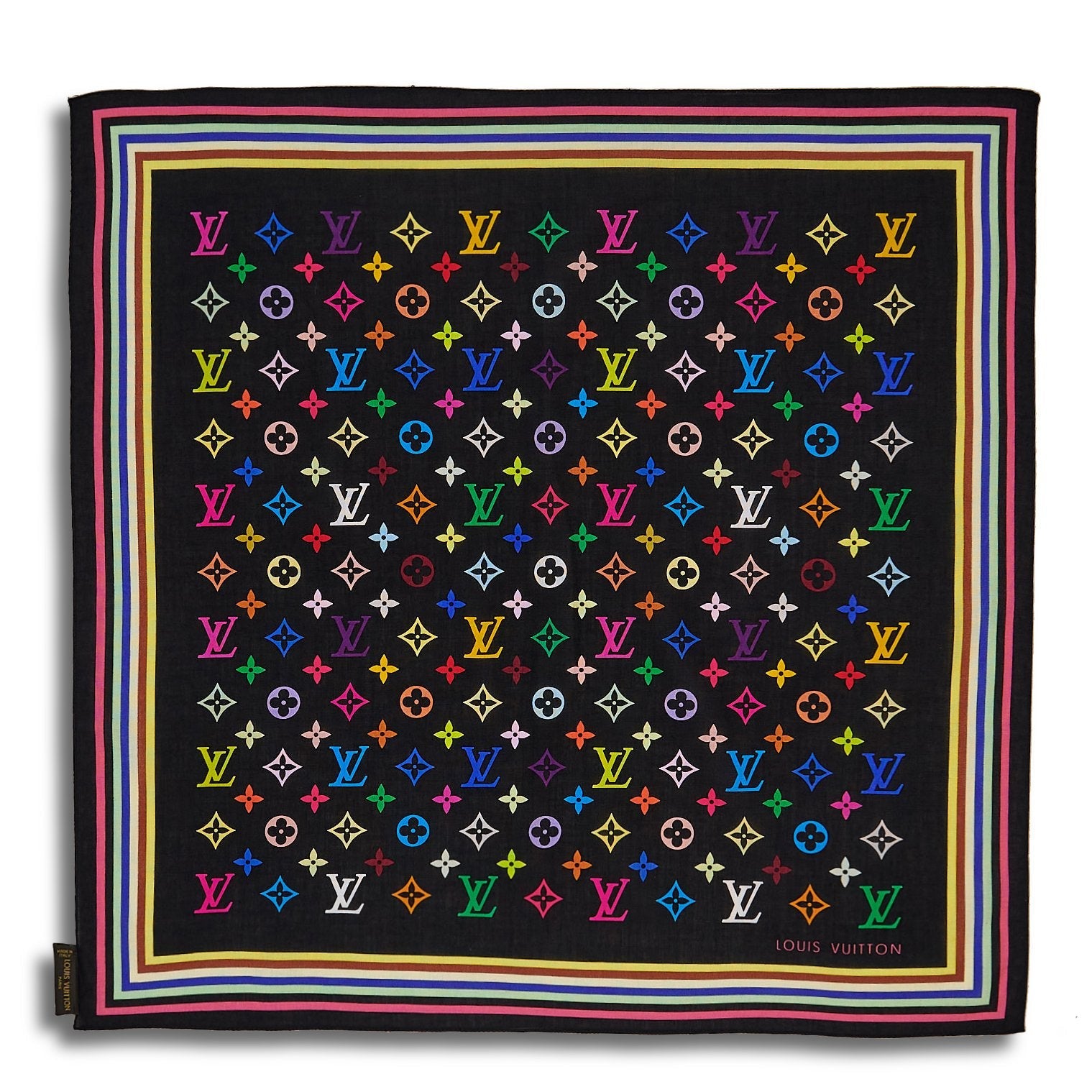 Takashi Murakami x Louis Vuitton Black Monogram Multicolore Keepall 45