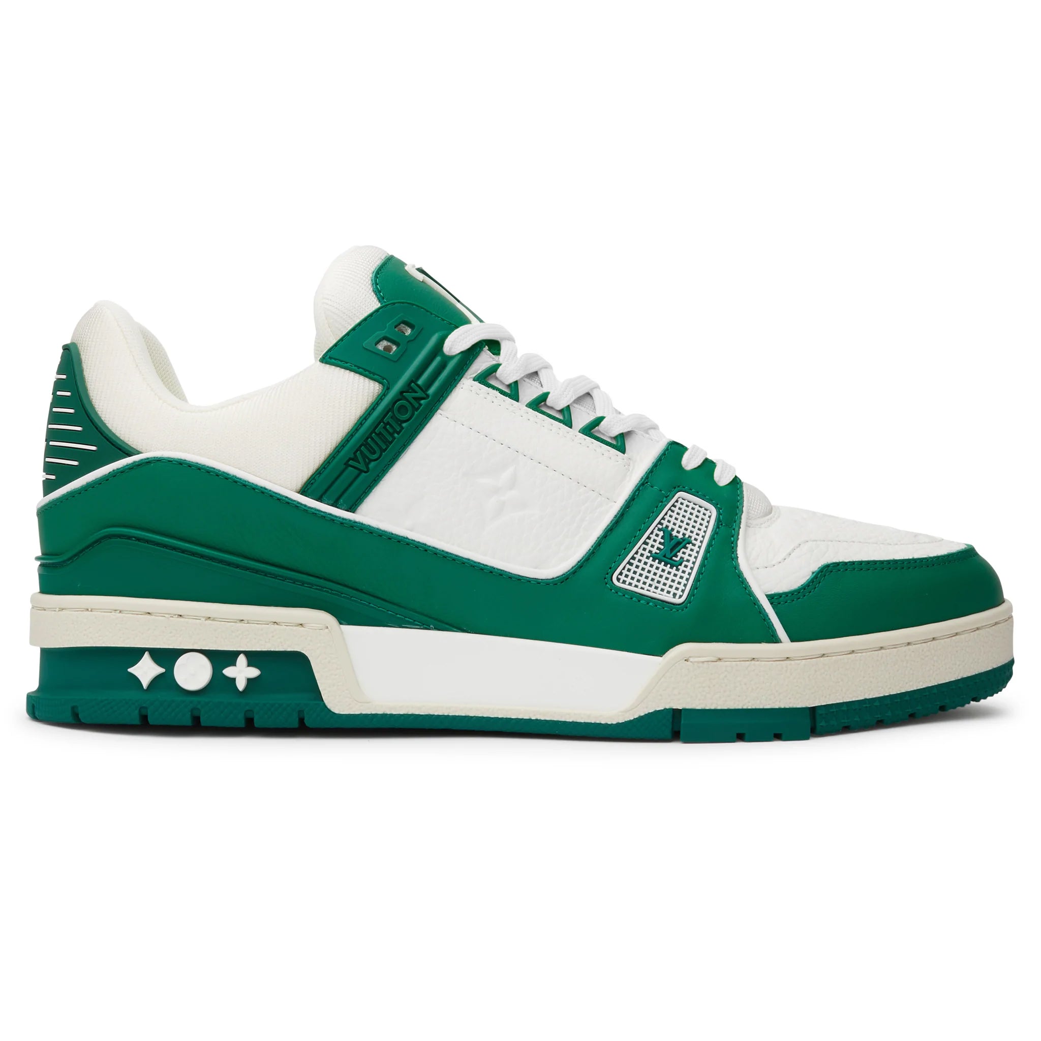 Lv trainer leather high trainers Louis Vuitton Green size 9 UK in