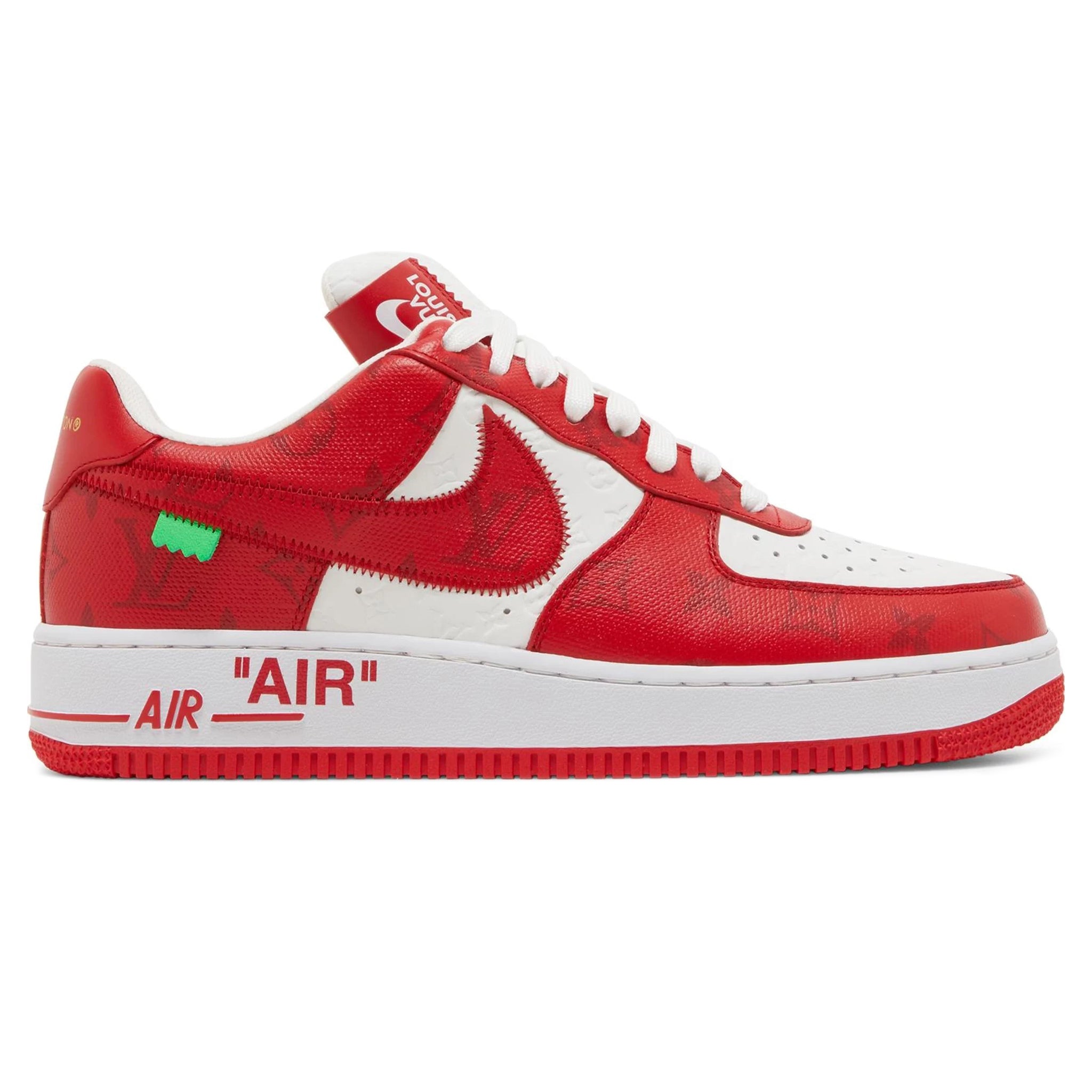 Louis Vuitton X Nike Air Force One Red White Flash Low Top Trainer