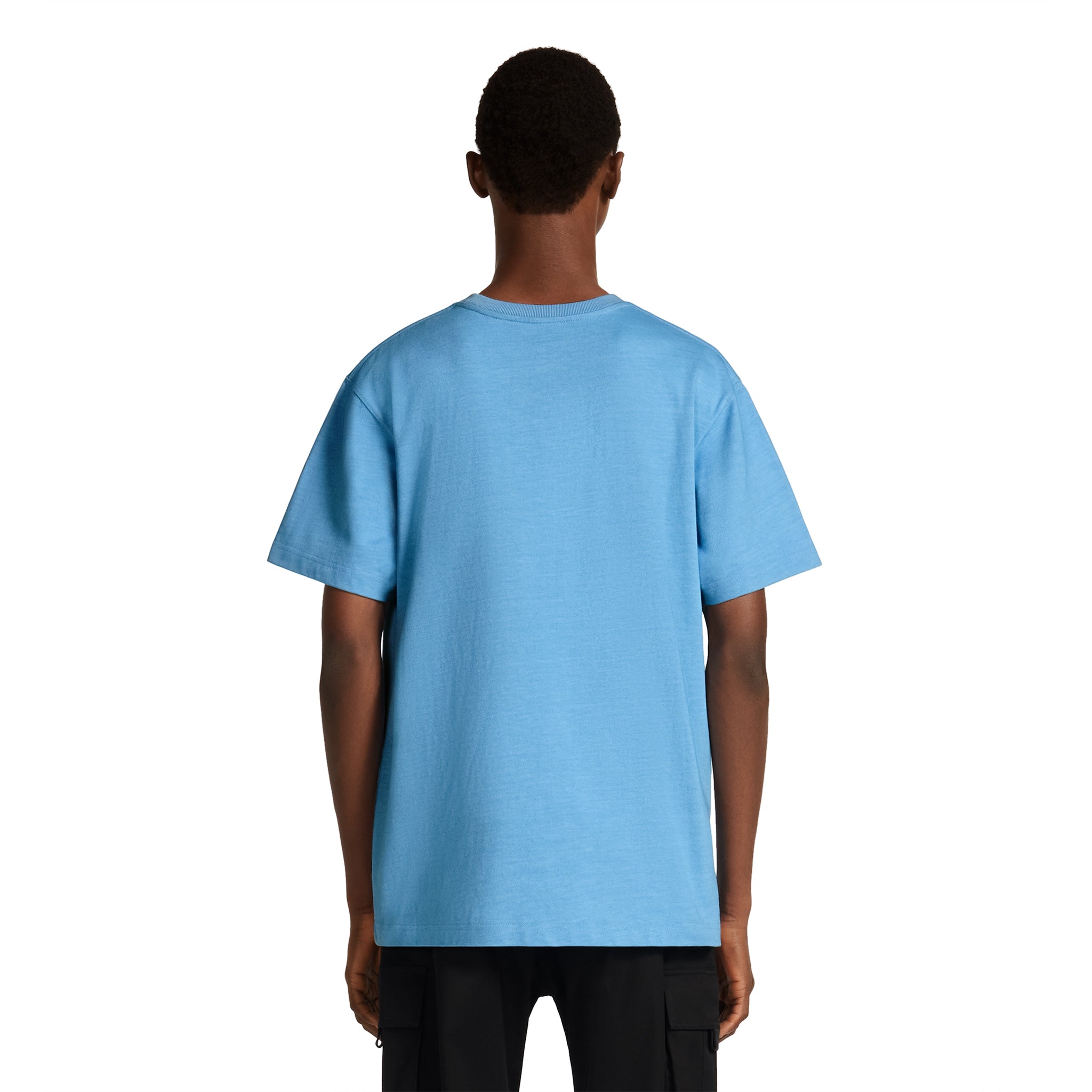 Back model view of Dior CD Icon Blue T Shirt 013J600A0677_C571