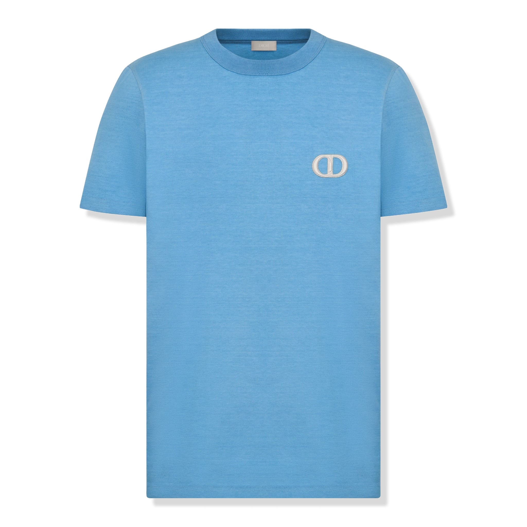 Front view of Dior CD Icon Blue T Shirt 013J600A0677_C571