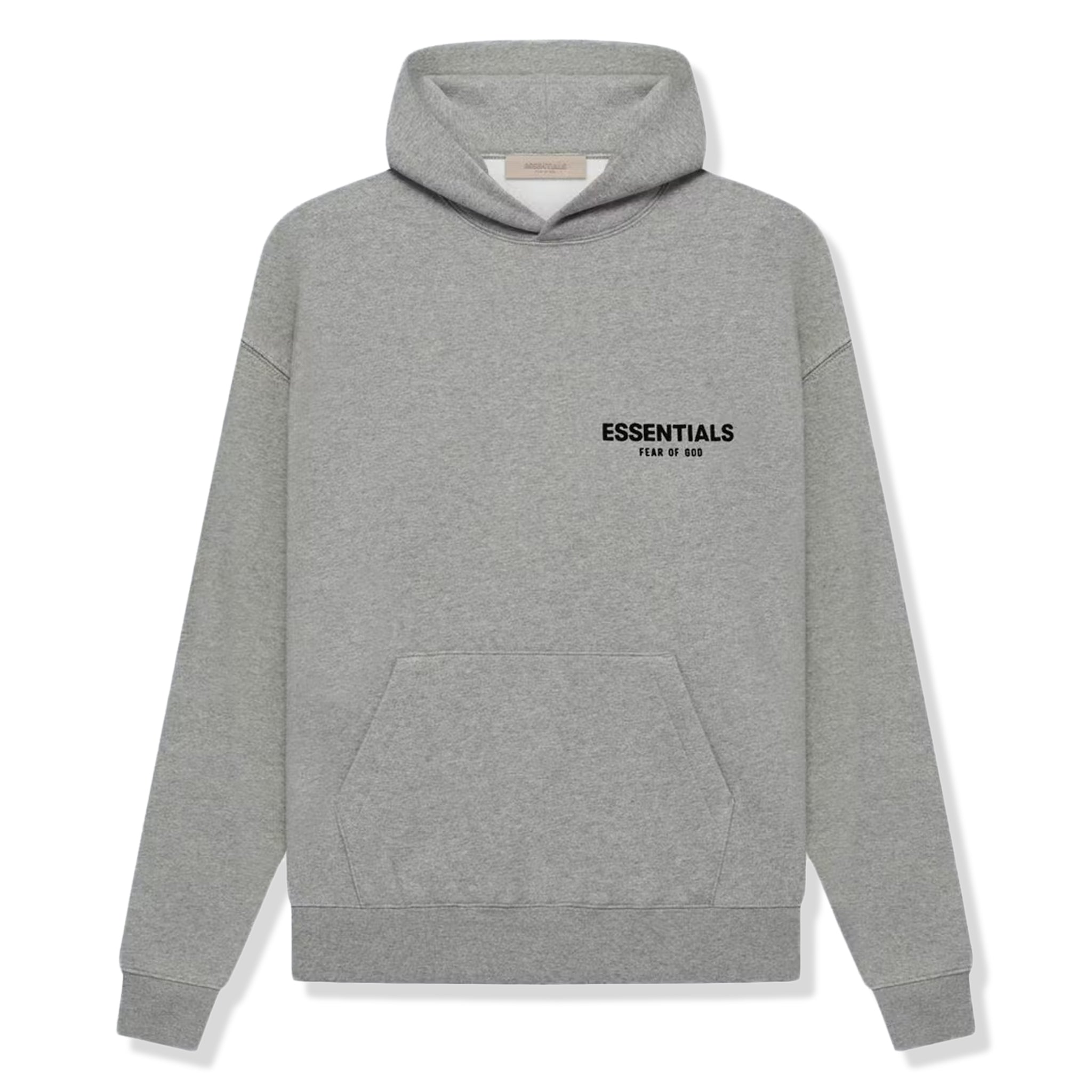 Image of Fear Of God Essentials Dark Oatmeal Hoodie (SS22) (Letters Peeled Off On Back)