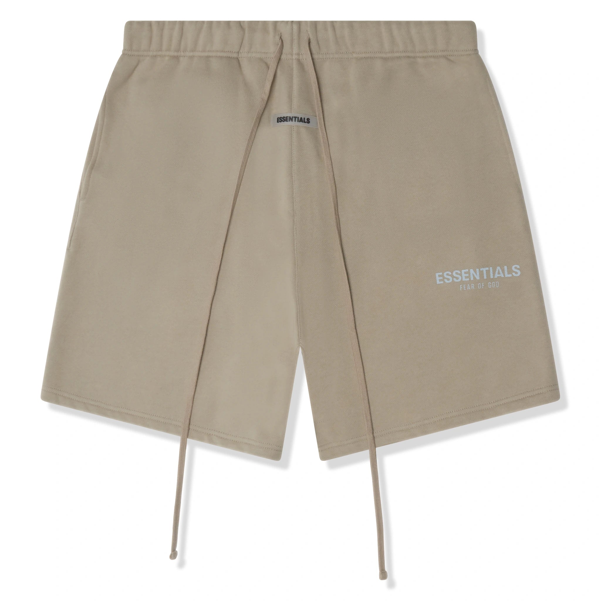 Front view of Preloved - Fear Of God Essentials Olive/Khaki Reflective Shorts 