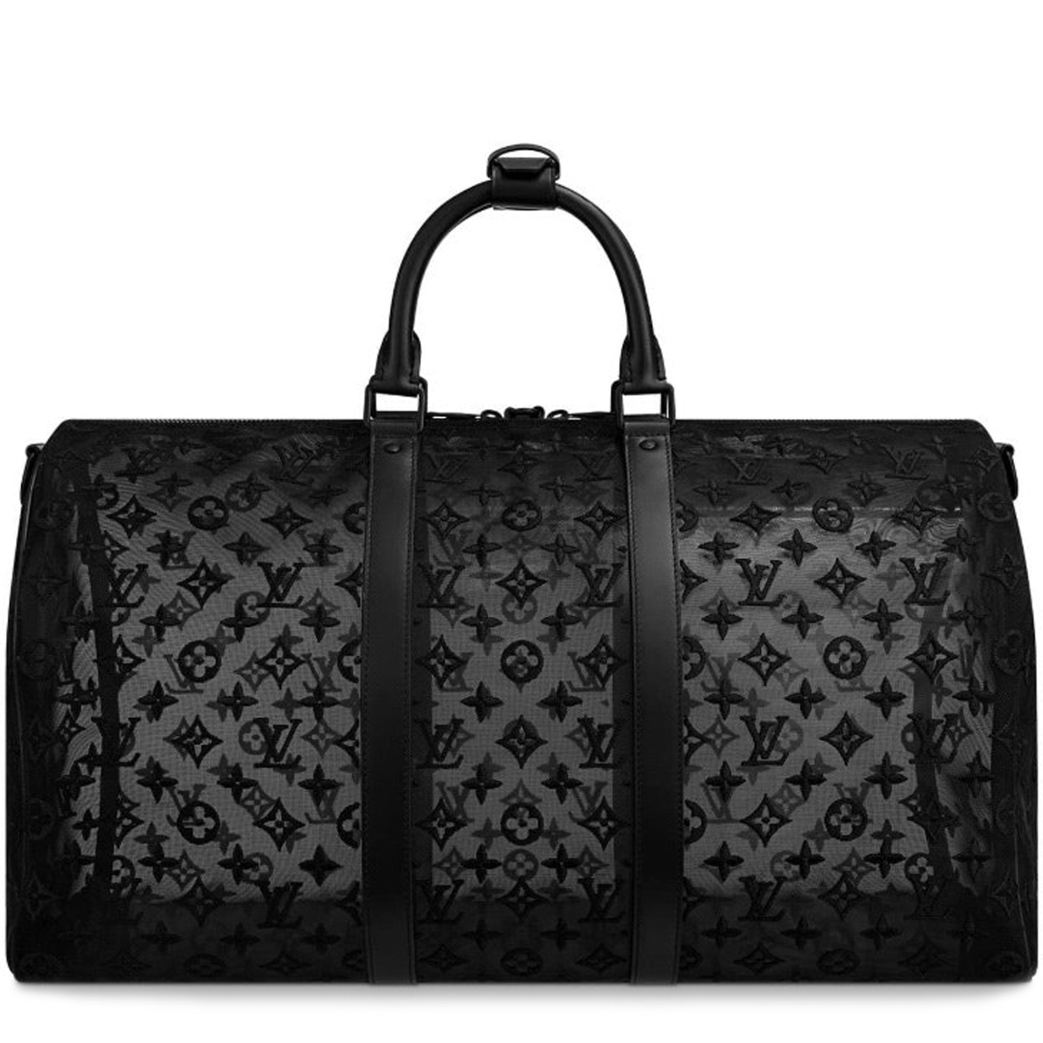 Louis Vuitton Black/White Leather and Mesh Laureate Platform