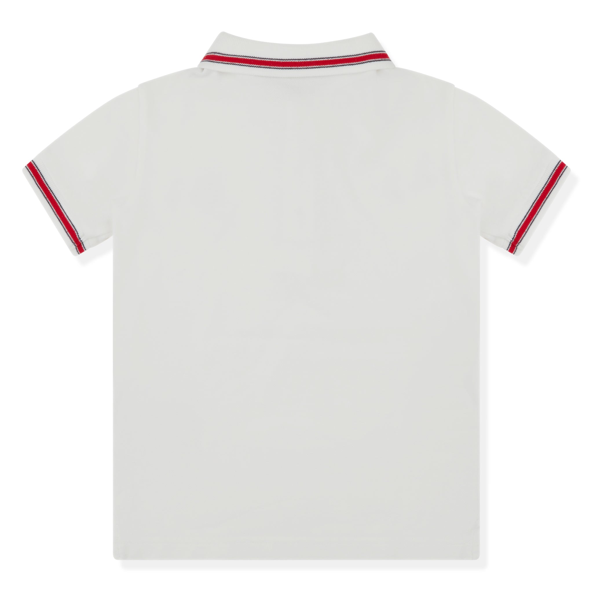 Image of Moncler Enfant Pique Cotton White Polo Shirt