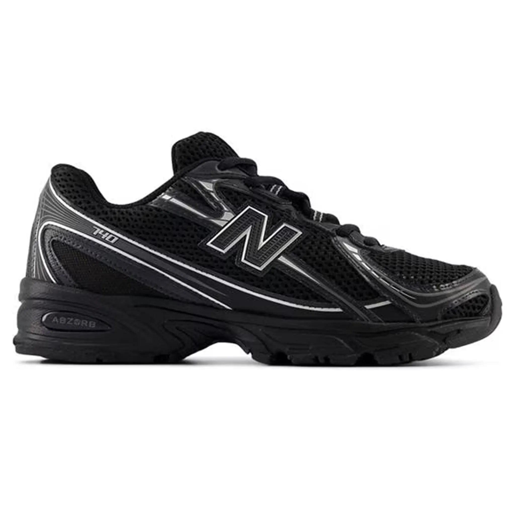 Side view of New Balance 740v2 Black Silver Metallic