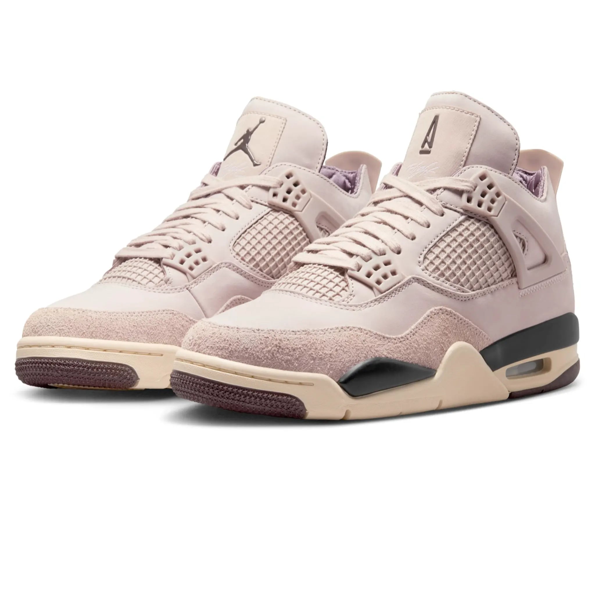 Front side view of A Ma Maniére x Air Jordan 4 Retro Phantom (W) FZ4810-001