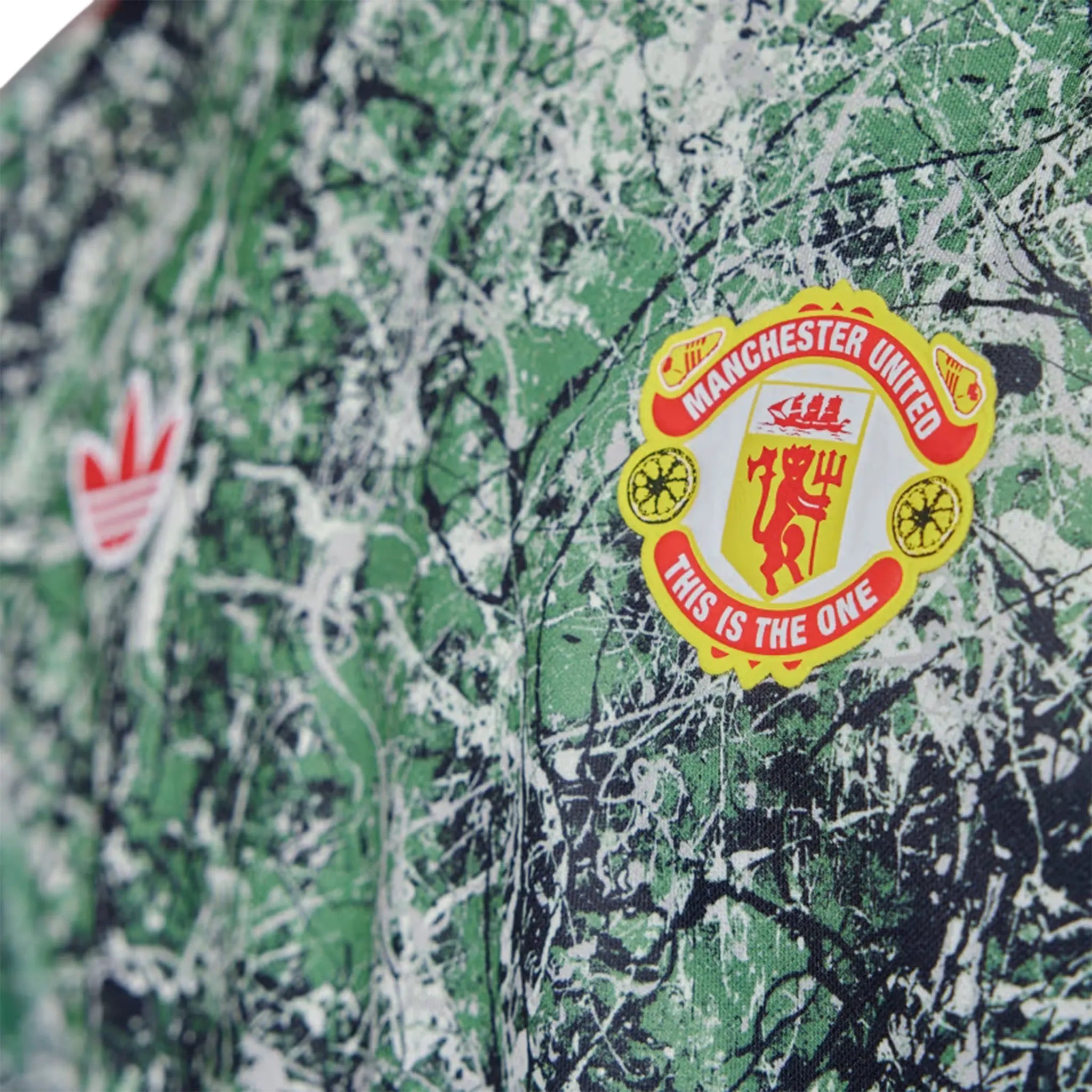 Detail view of Adidas Manchester United Stone Roses Originals Icon Jersey