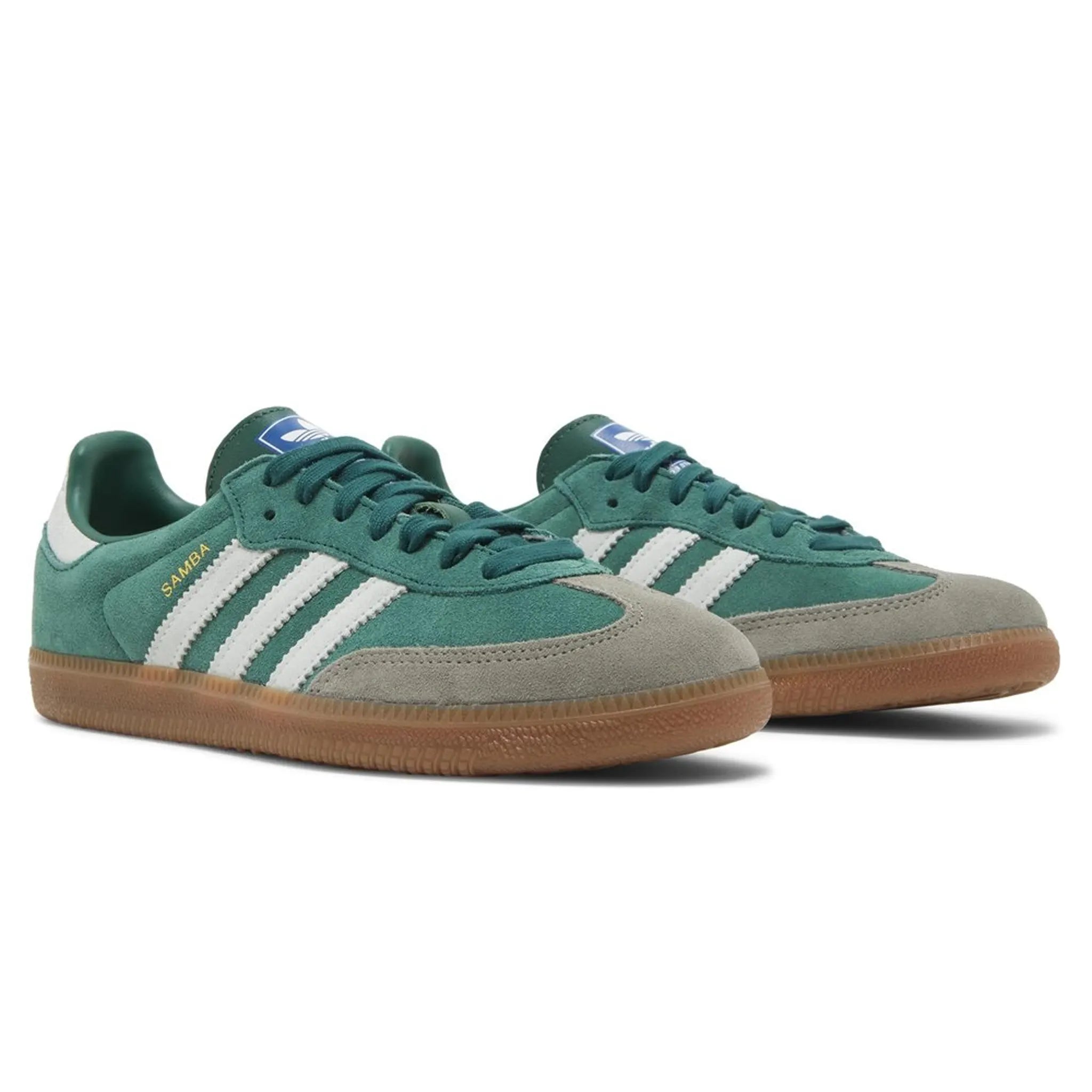 Pair view of Adidas Samba OG Collegiate Green Gum ID2054