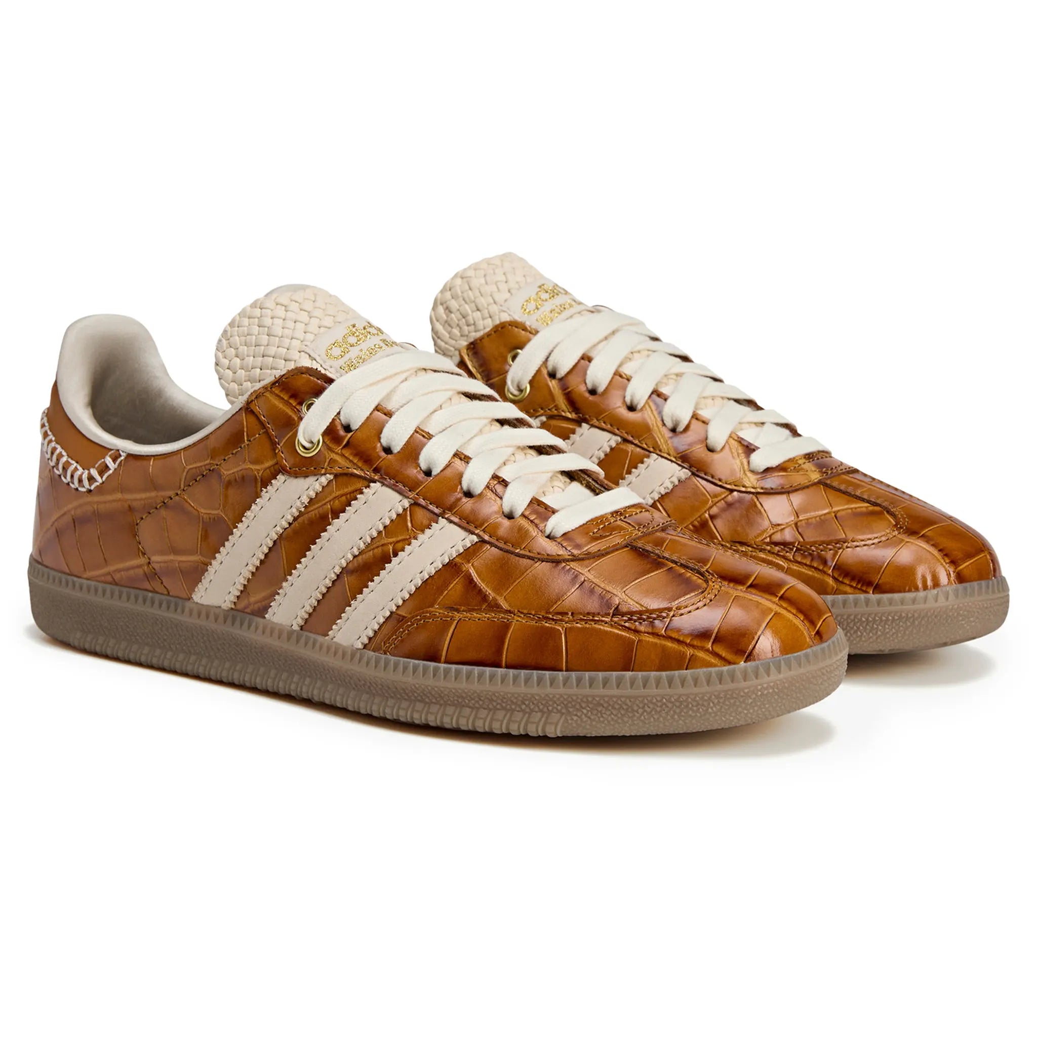 Front side view of Adidas Samba Wales Bonner Brown Croc JH9826