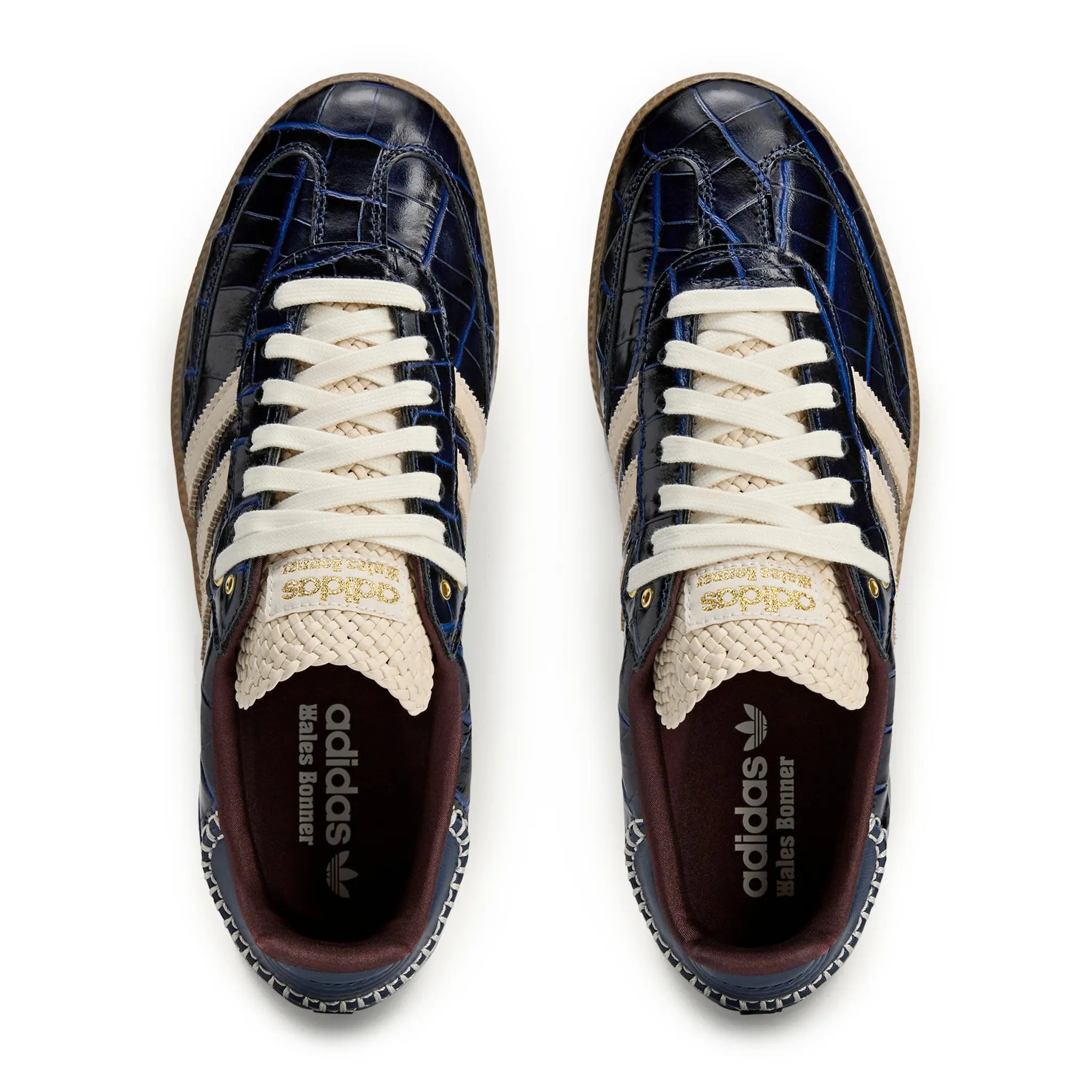 Top view of Adidas Samba Wales Bonner Collegiate Navy Croc JH9825