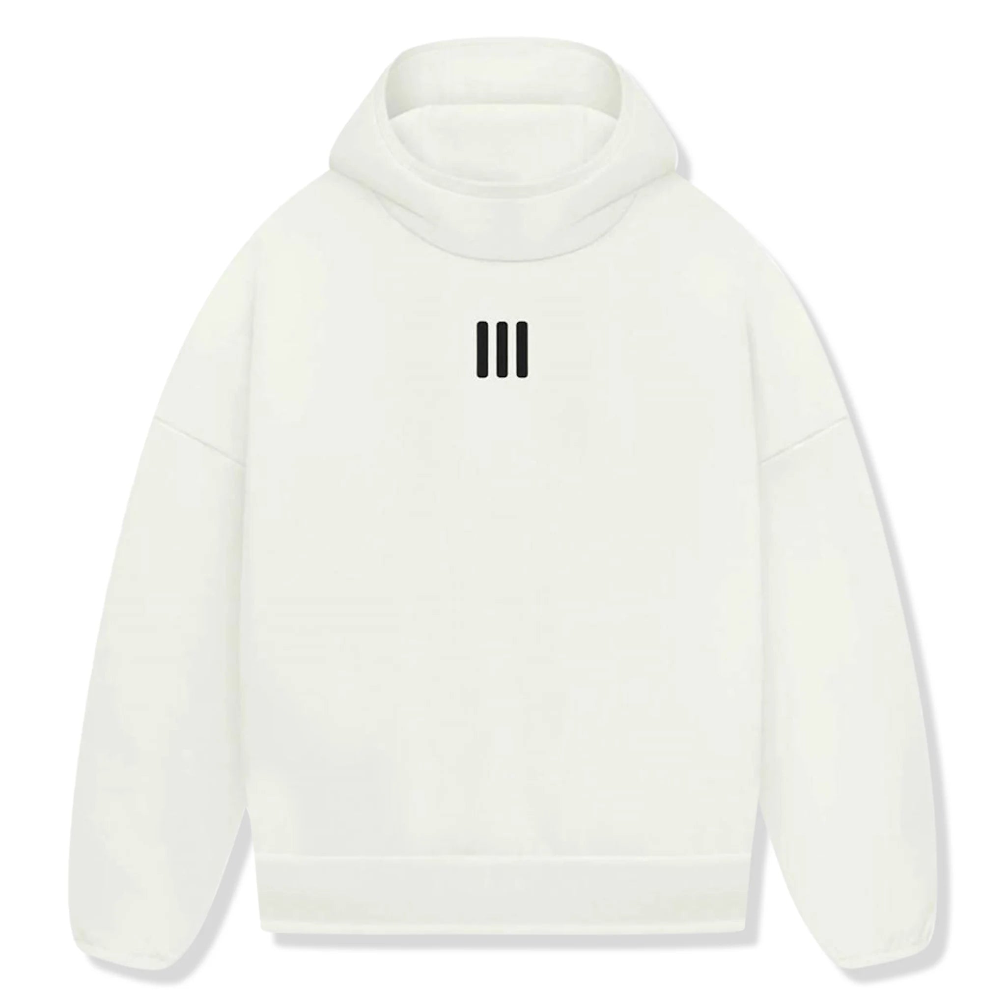 adidas x fear of god athletics heavy fleece cream white hoodie front