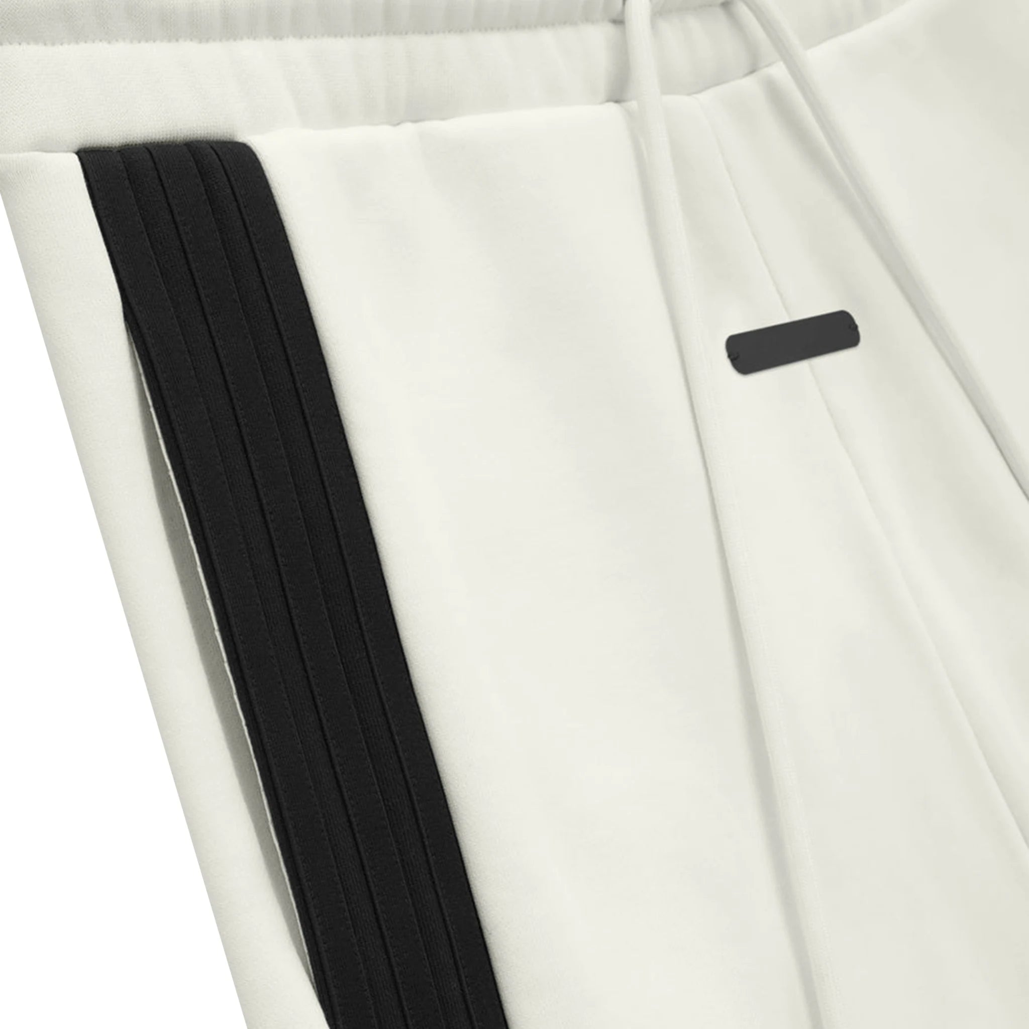 Front detail view of Adidas x Fear of God Athletics Heavy Fleece Cream White Sweatpants 