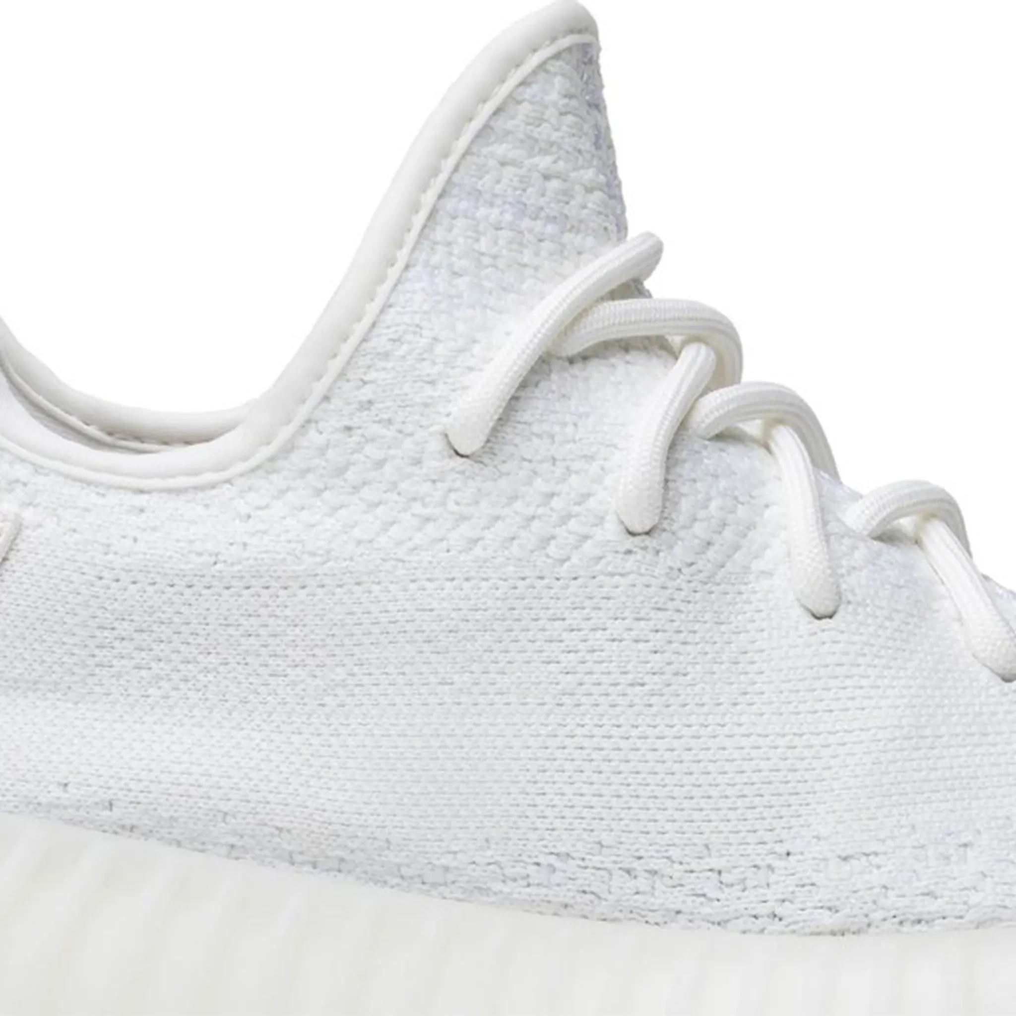 Detail view of Adidas Yeezy Boost 350 V2 Cream Triple White CP9366