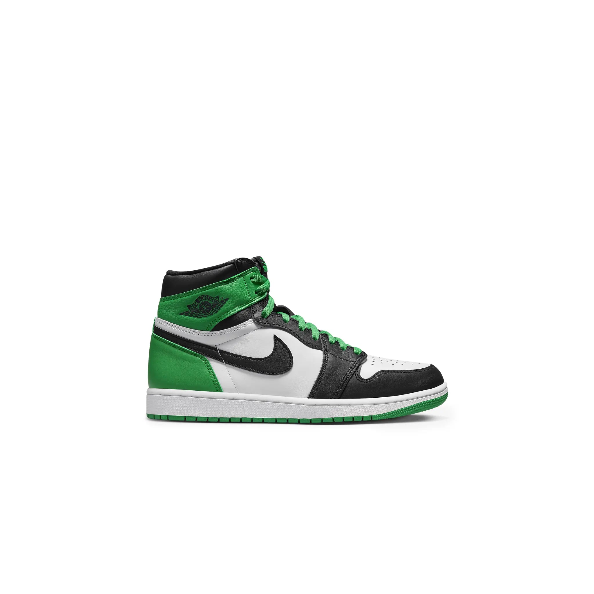 Side view of Air Jordan 1 Retro High OG Lucky Green (PS) FD1412-031