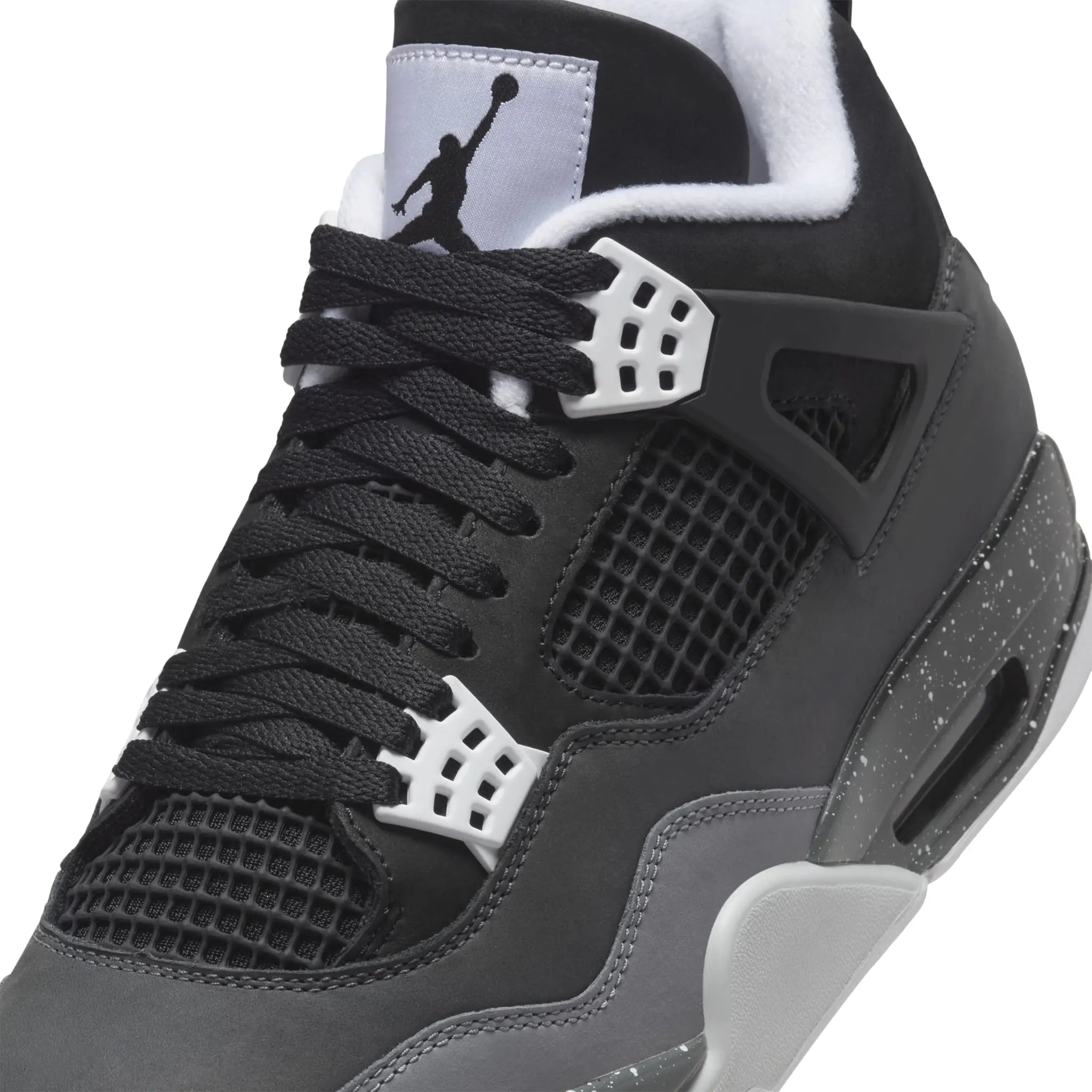 Tongue view of Air Jordan 4 Retro Fear (2024) (GS) FQ8213-002