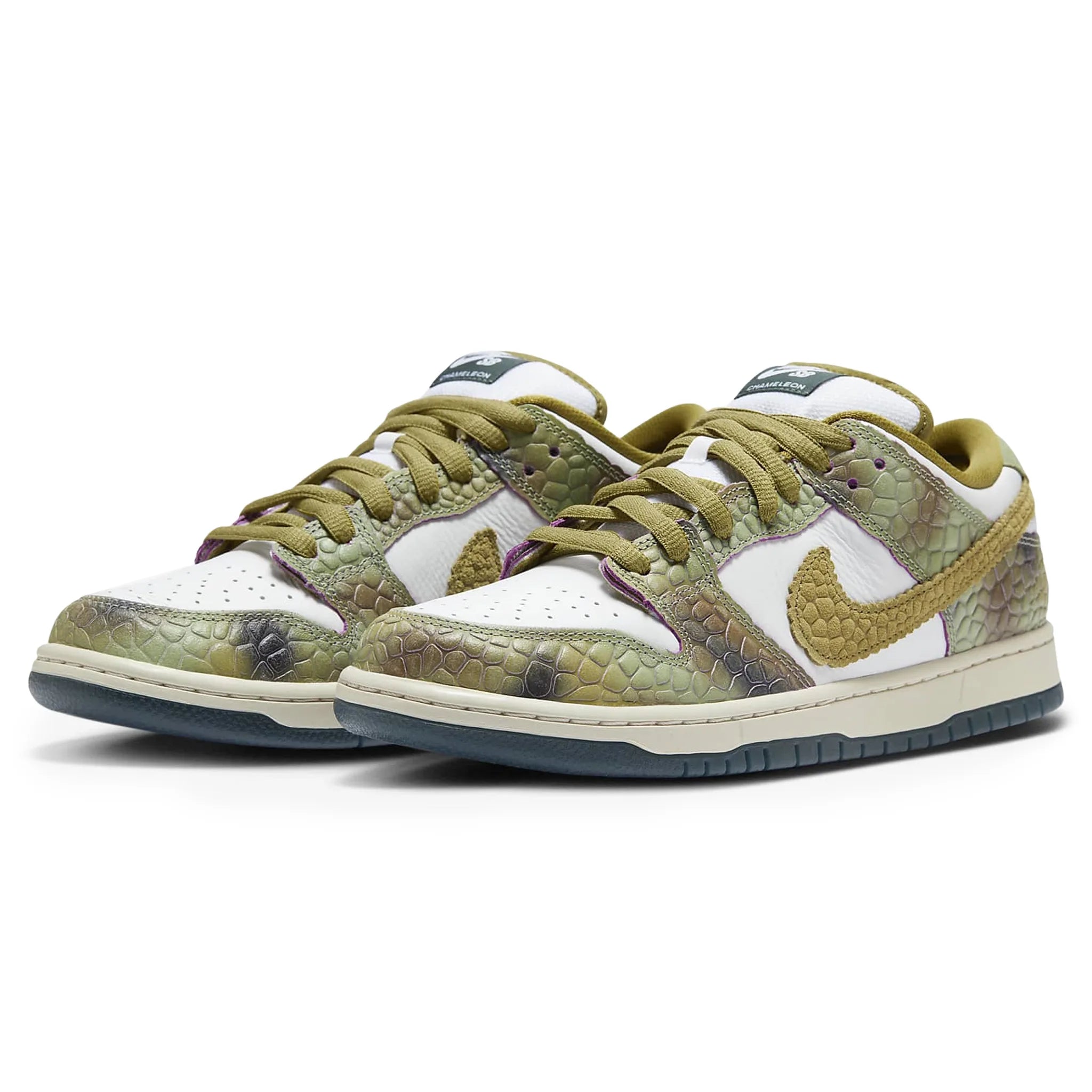 Front side view of Alexis Sablone x Nike SB Dunk Low Chameleon HJ3386-300