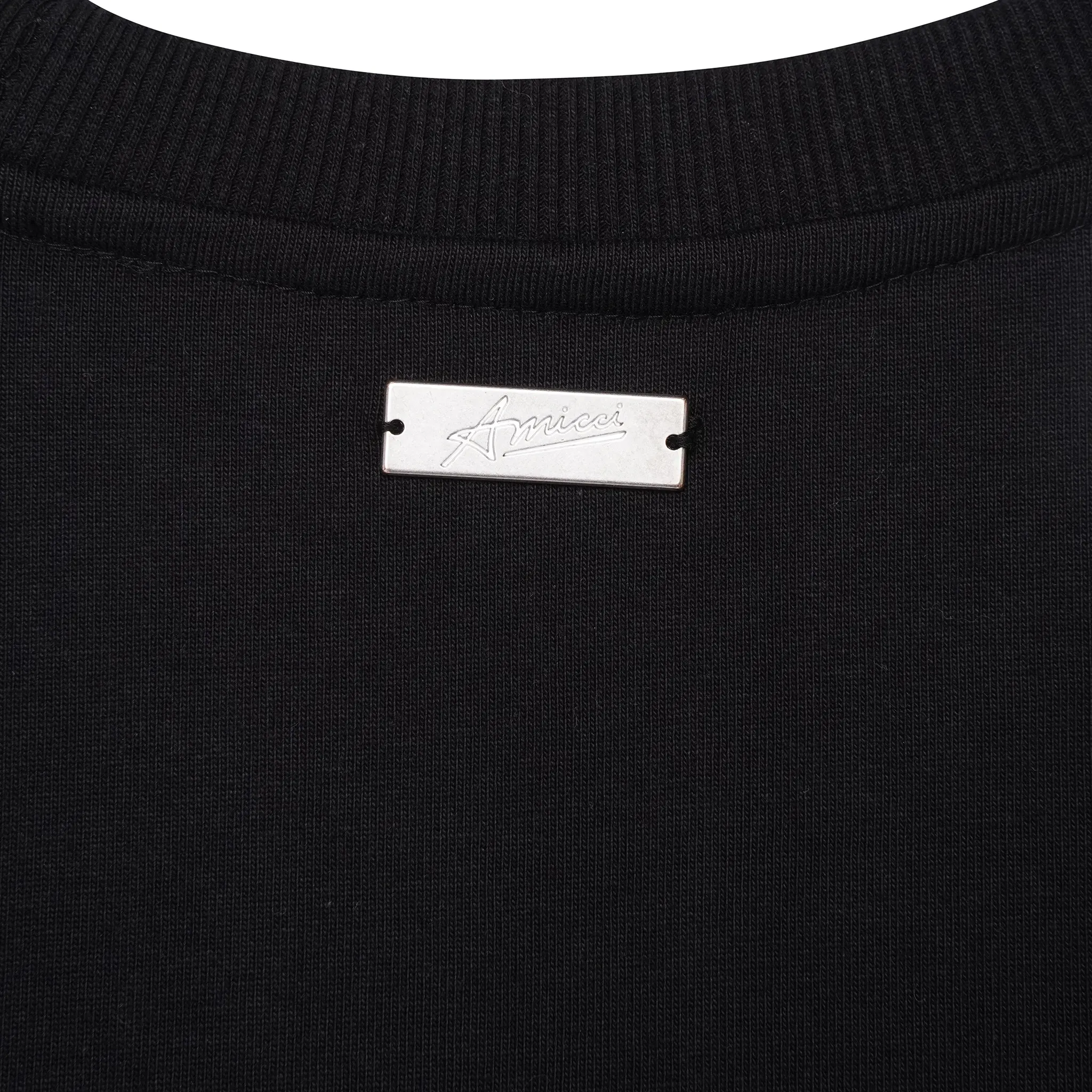 Detail view of Amicci Angeli Graphic Black T Shirt