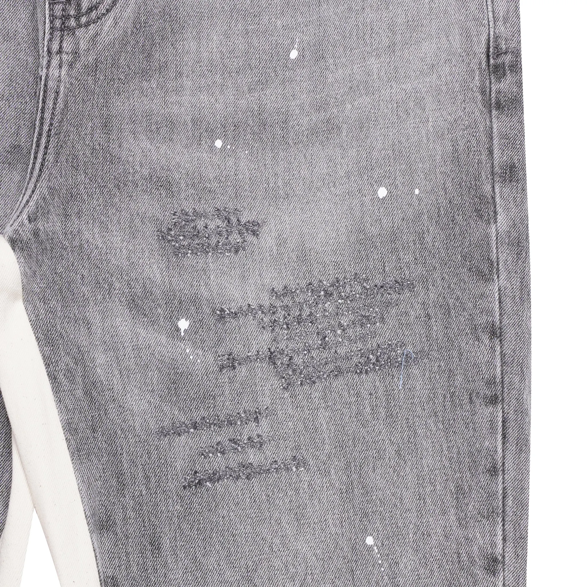 Detail view of Amicci Maranello Flare Jeans Grey