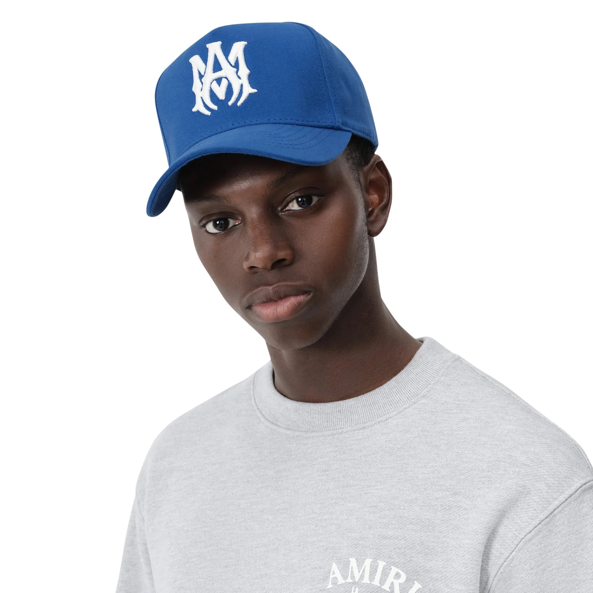 Model view of Amiri Full Canvas MA Blue Cap AMHACP1016-420