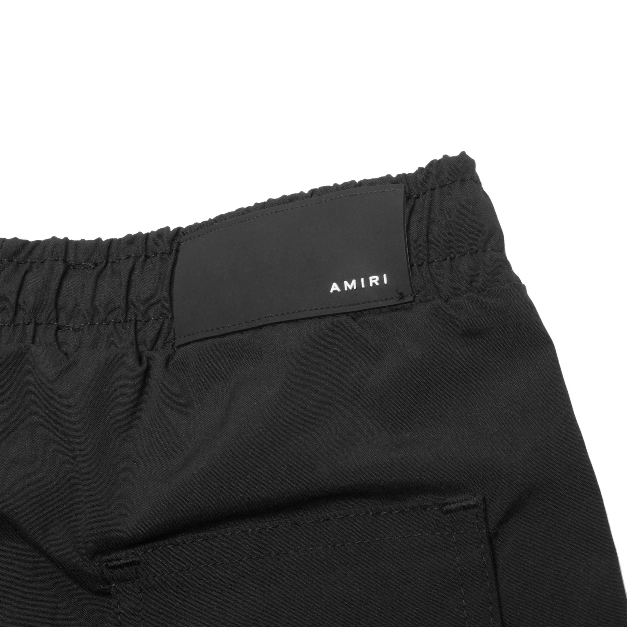 Back detail view of Amiri Kids MA Bar Black Swim Trunks PF22KJB002-001