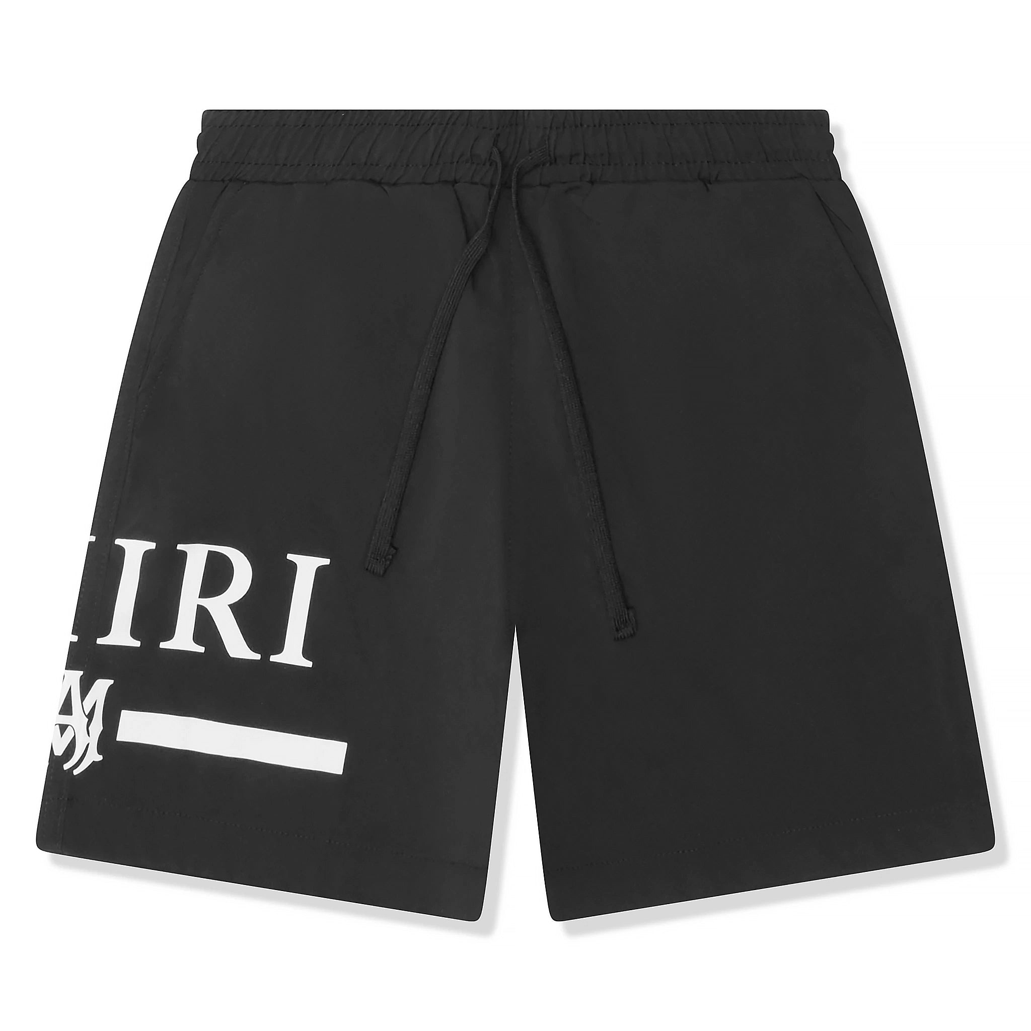 Front view of Amiri Kids MA Bar Black Swim Trunks PF22KJB002-001