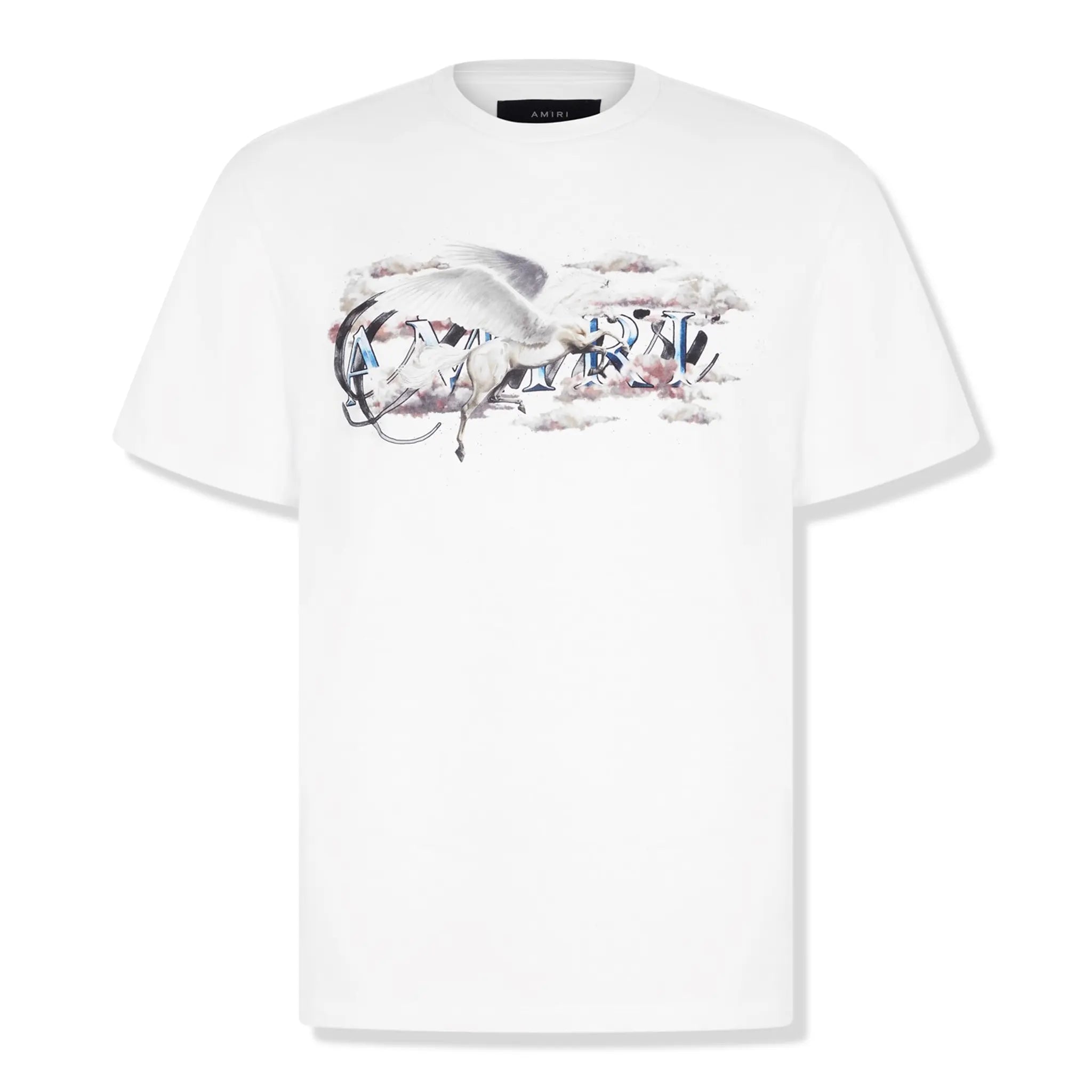 Amiri Pegasus Script Logo White T Shirt