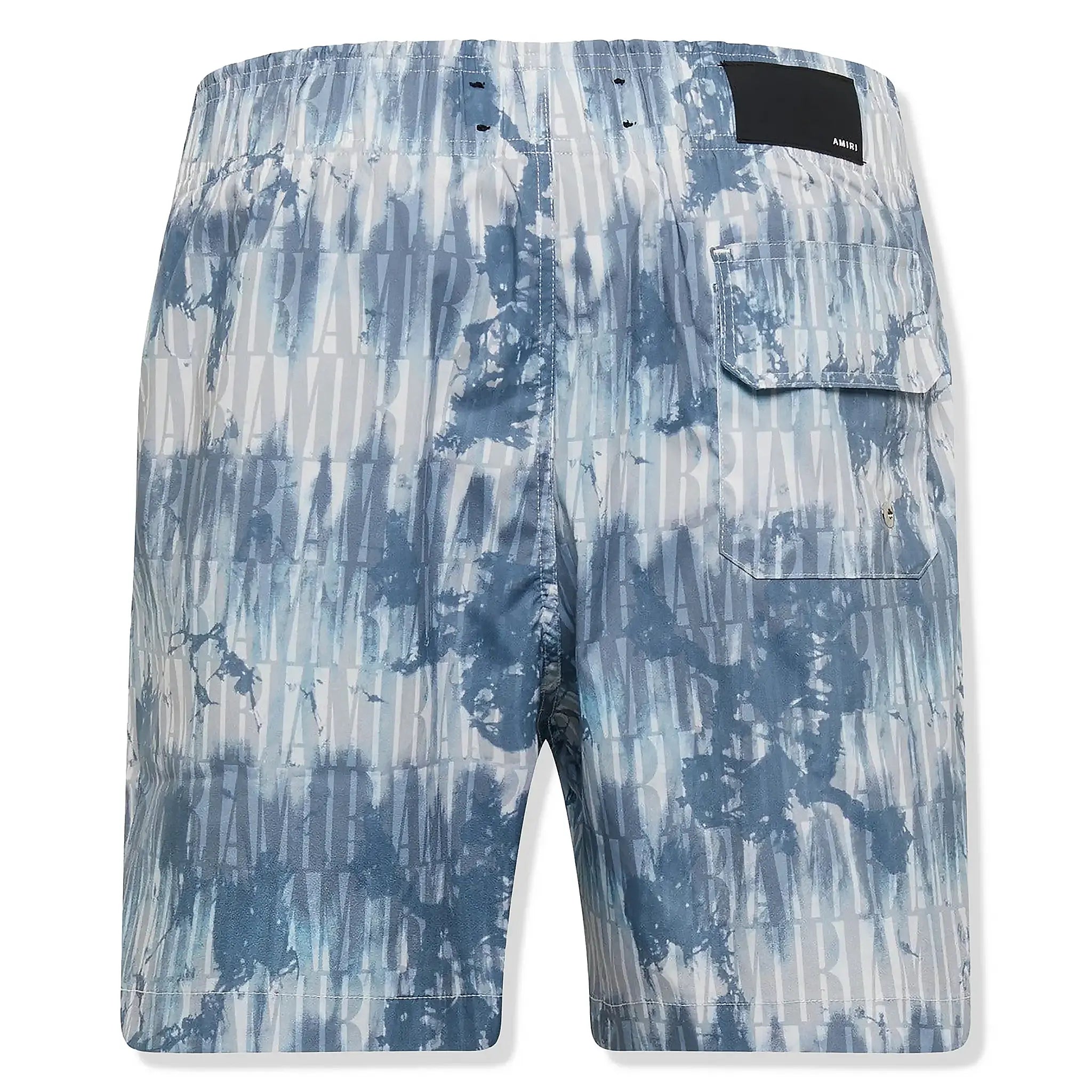 Back view of Amiri Tie Dye Blue Swim Shorts SS23MSB002-420