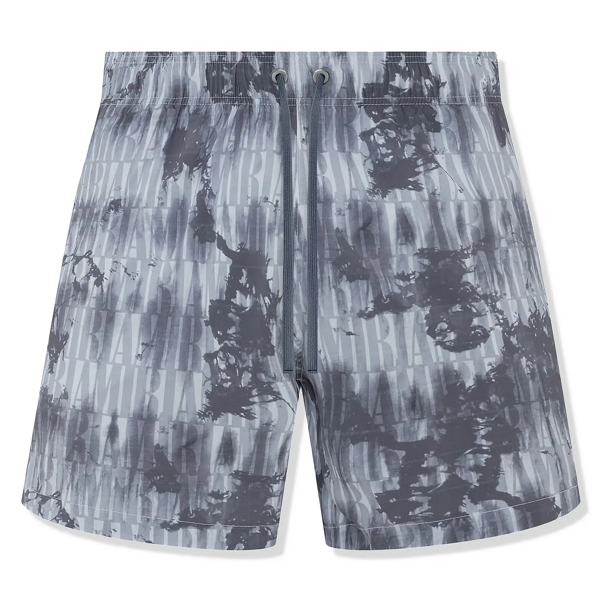 Front view of Amiri Tie Dye Grey Swim Shorts SS23MSB002-030